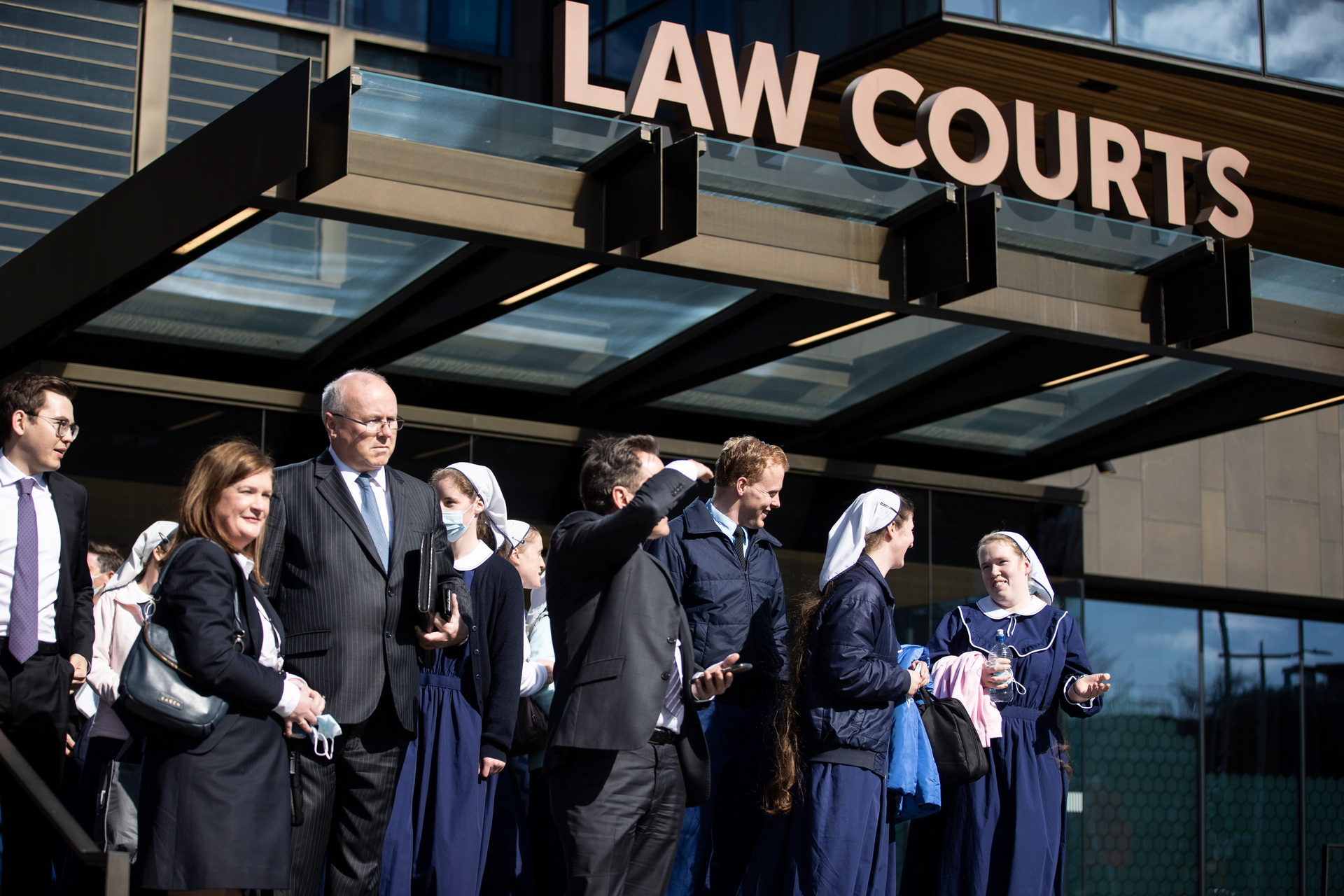 Gloriavale community members during the Employment Court hearing. Photo / George Heard