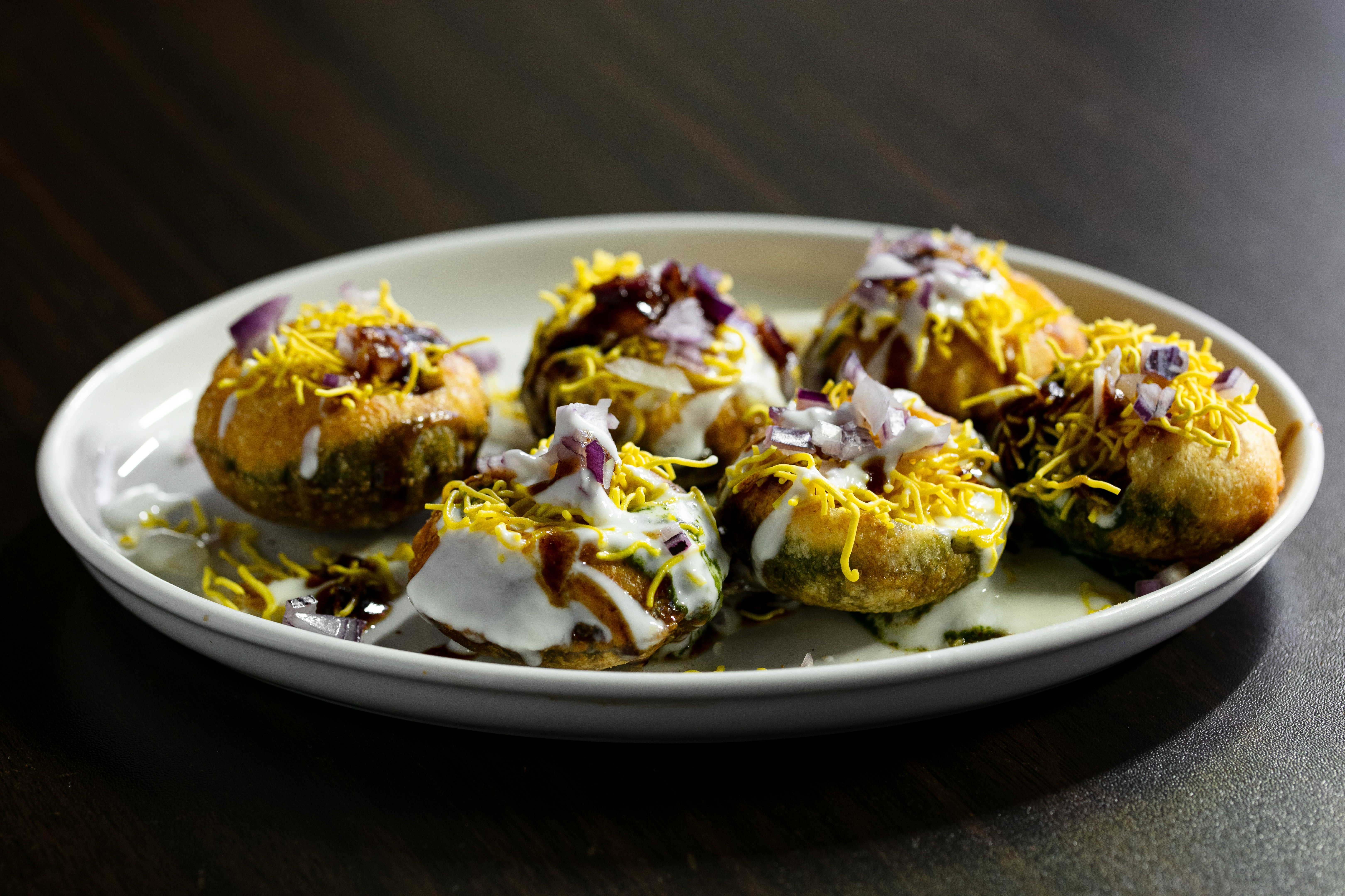 The dahi puri on the menu at Eggs and More in Sandringham. Photo / Babiche Martens