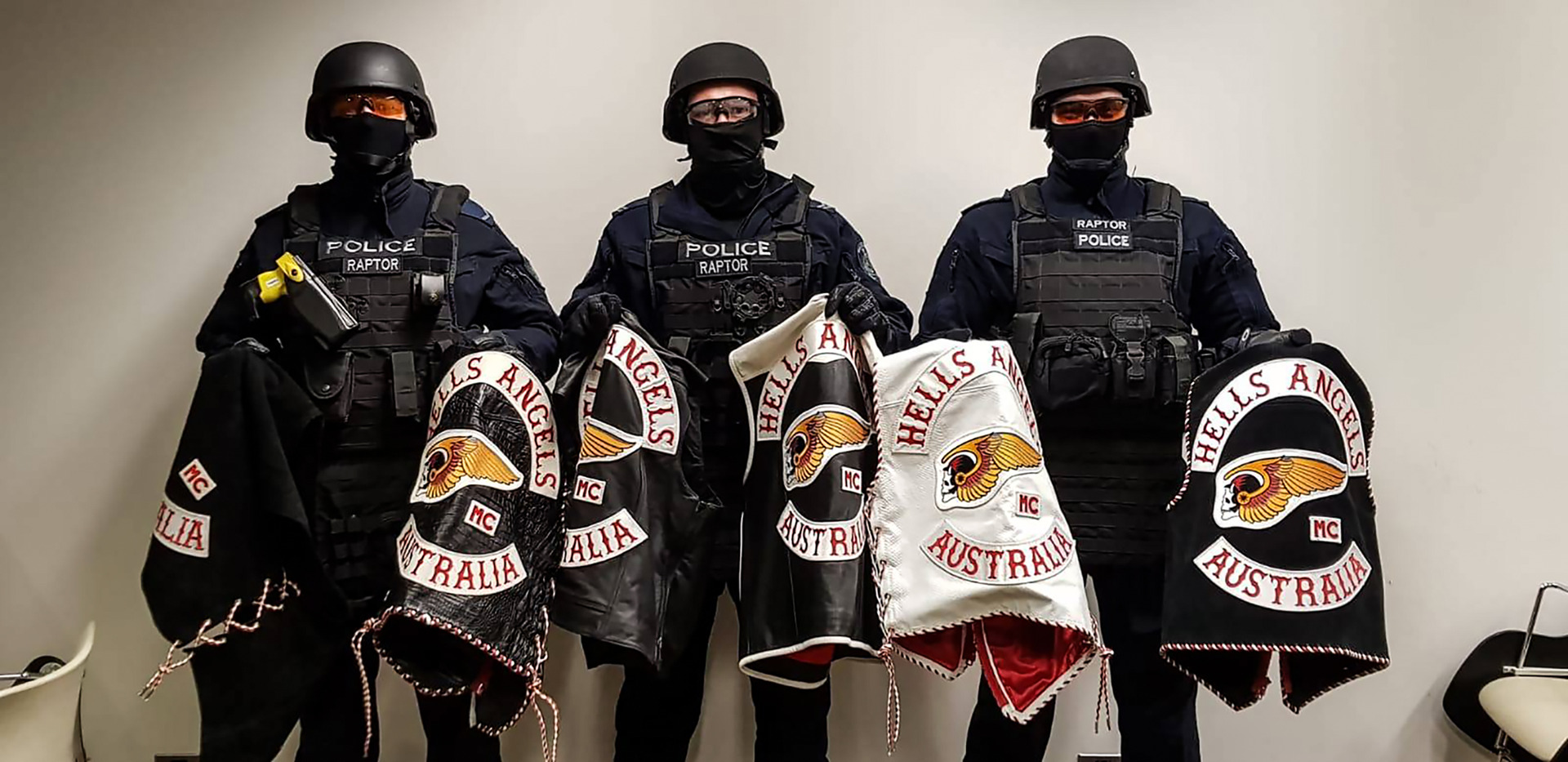 Strike Force Raptor specialist anti motorcycle gang unit with the New South Wales police force. Photo / Supplied