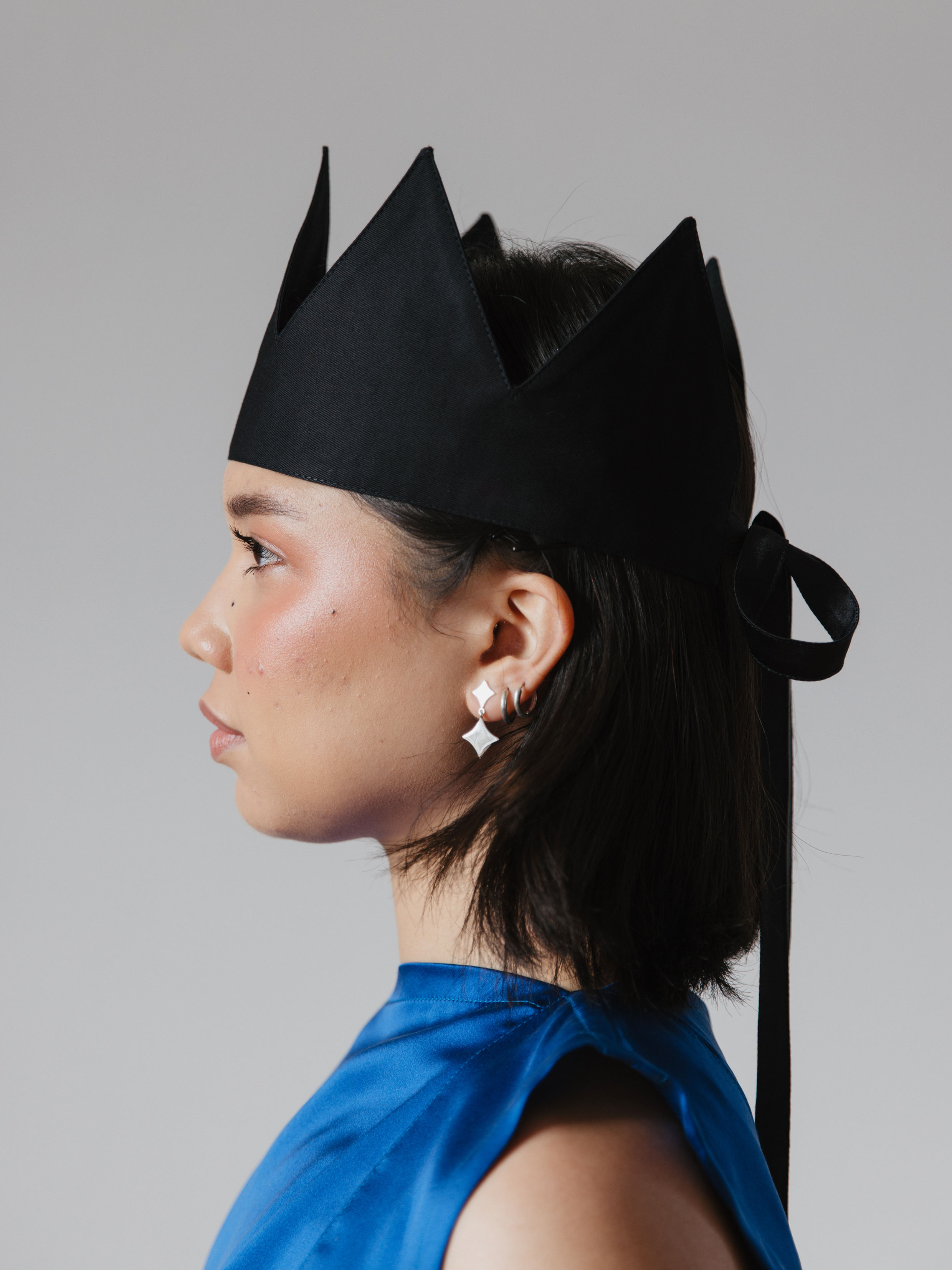 Model Sabina Aquino wears Caitlin Snell crown and tops and Chills jewellery. Photo / Zara Staples