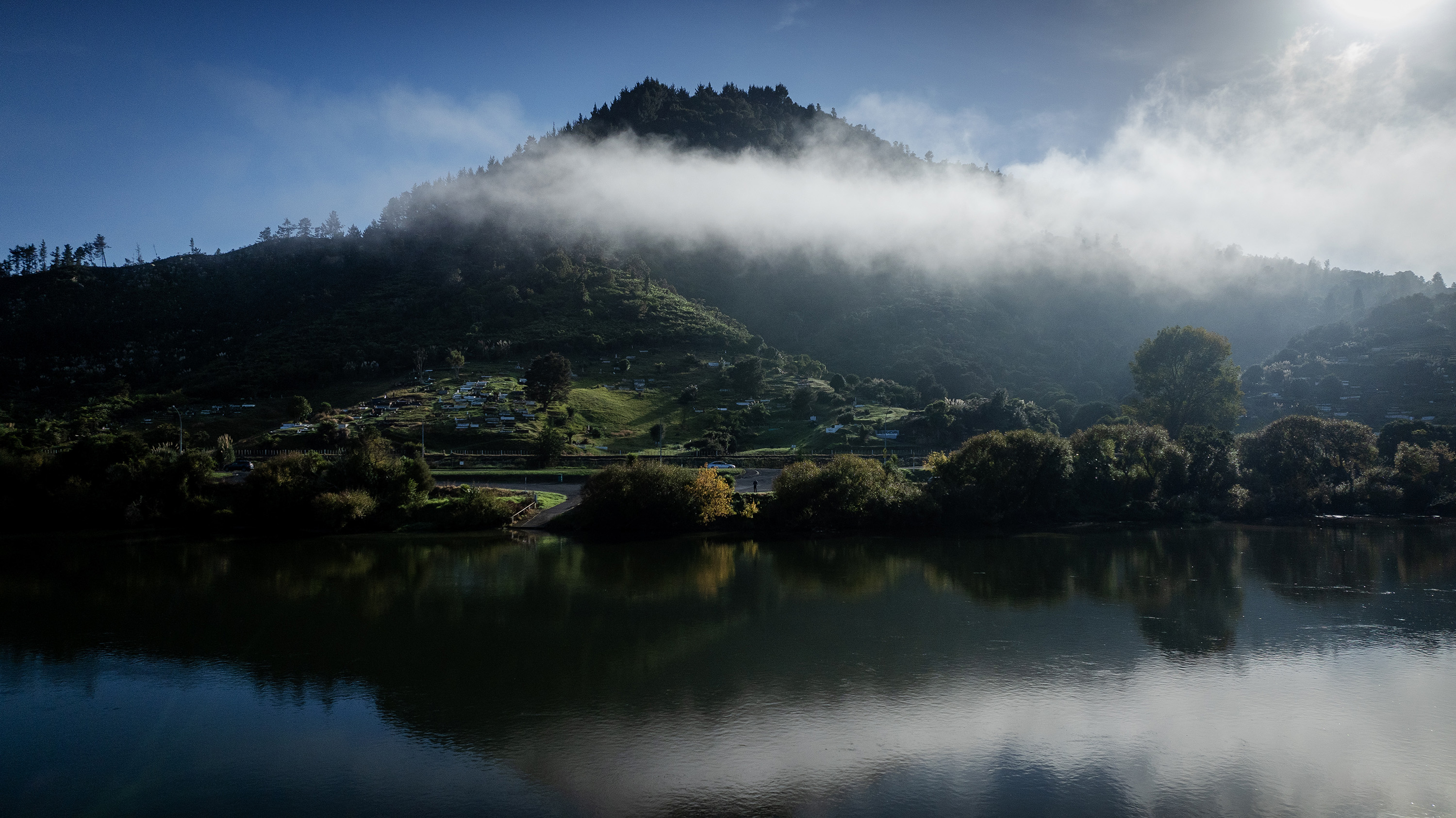 Taupiri, rising above the Waikato River, is considered an ancestor of Waikato-Tainui iwi. Photo / Mike Scott