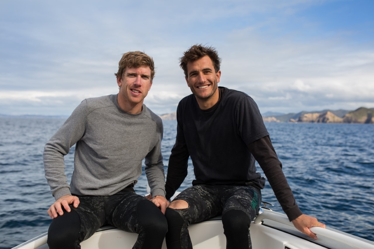 Olympic sailors Peter Burling and Blair Tuke of Live Ocean, a registered charity with a focus on ocean conservation. 