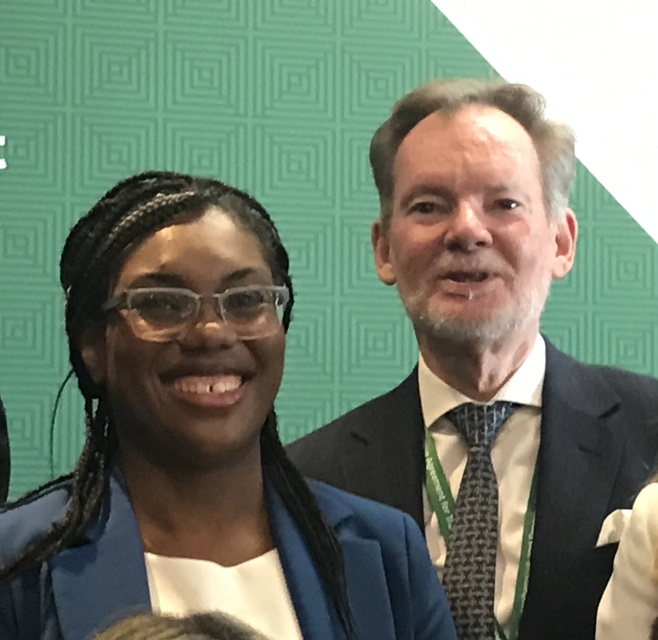 British trade minister Kemi Badenoch with her senior official and former New Zealand trade diplomat Crawford Falconer. Photo / Audrey Young
