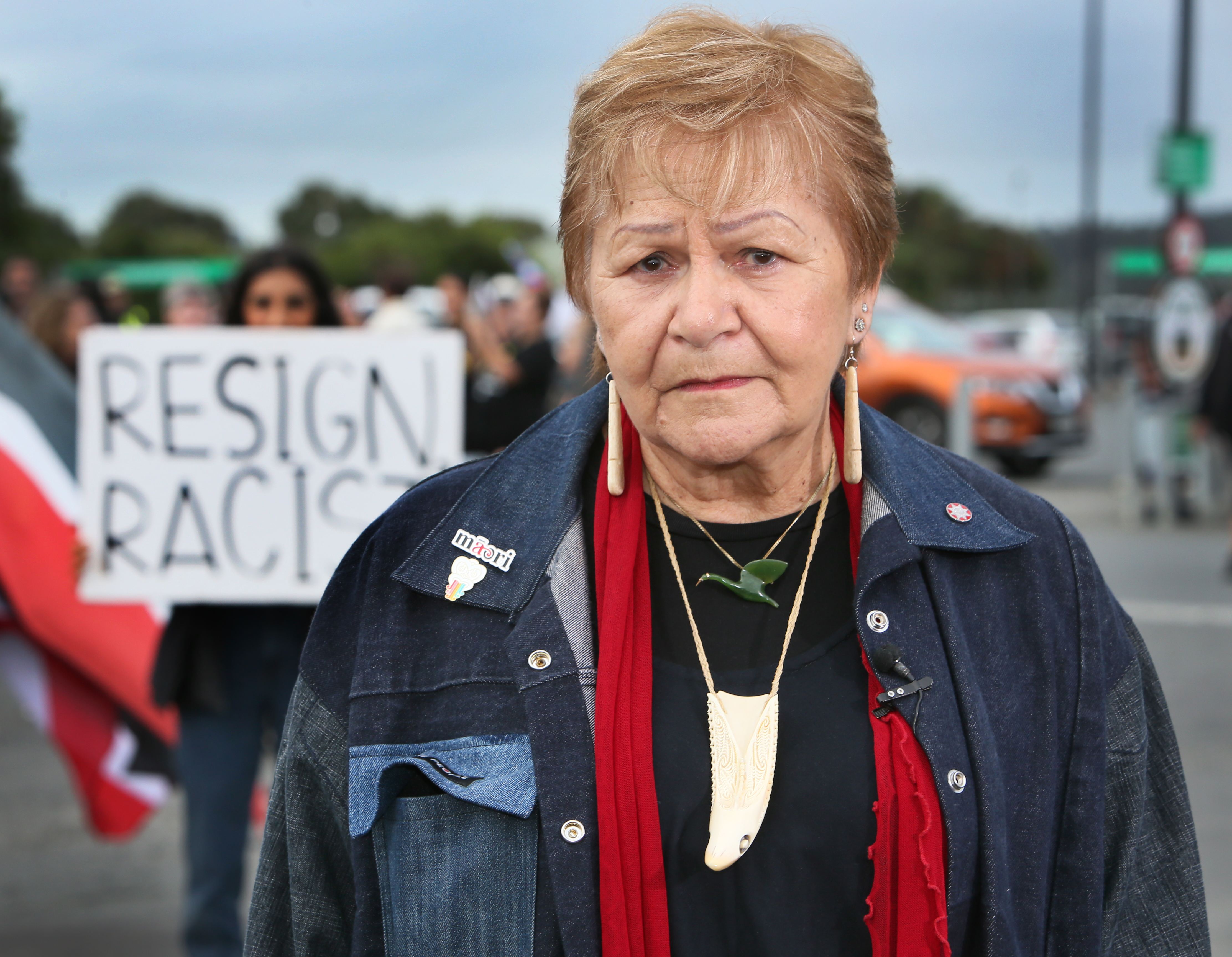 Dame Nadia Glavish at a Dargaville protest in 2022 against Mayor Craig Jepson not allowing a karakia at council meetings. Photo / Tania Whyte