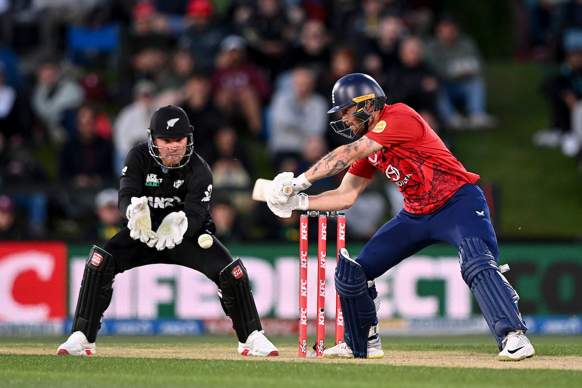 England's Phil Salt and Black Caps wicketkeeper Tim Seifert in action. Photo / Photosport