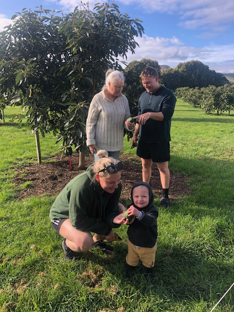 Allan Dickinson's wife Andrea (left), with their daughter Georgia, son-in-law Cam and grandson Archer.