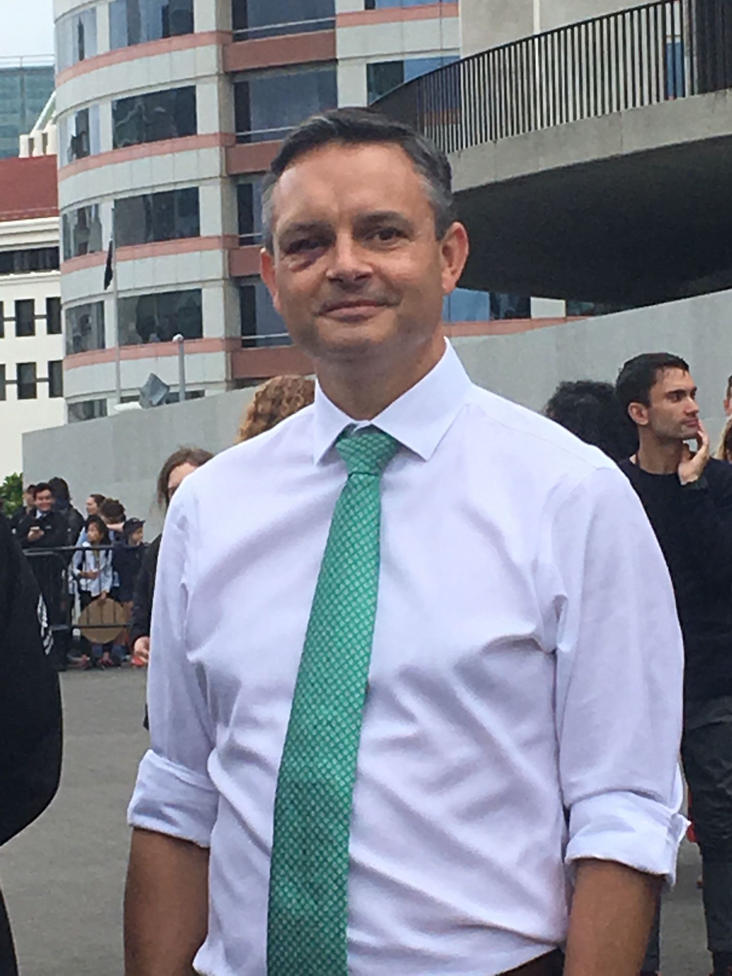 Shaw outside Parliament.