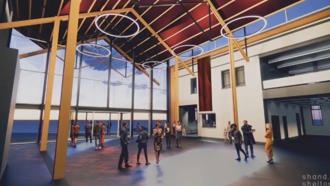 A concept image of the revamped foyer of the Sir Howard Morrison Performing Arts Centre. Screenshot / Rotorua Lakes Council