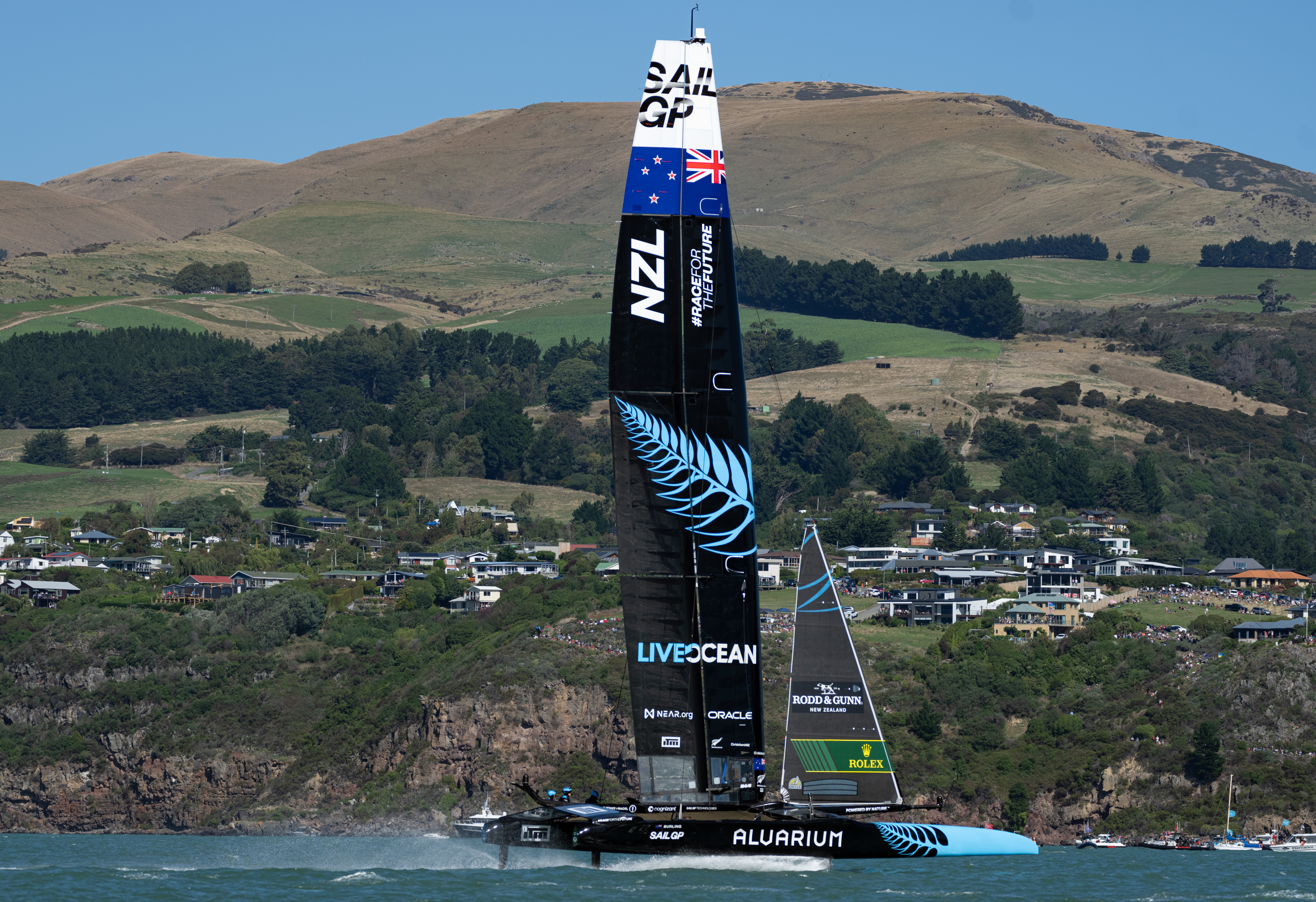 SailGP made its New Zealand debut in Lyttelton in early 2023. Photo / Bob Martin, SailGP