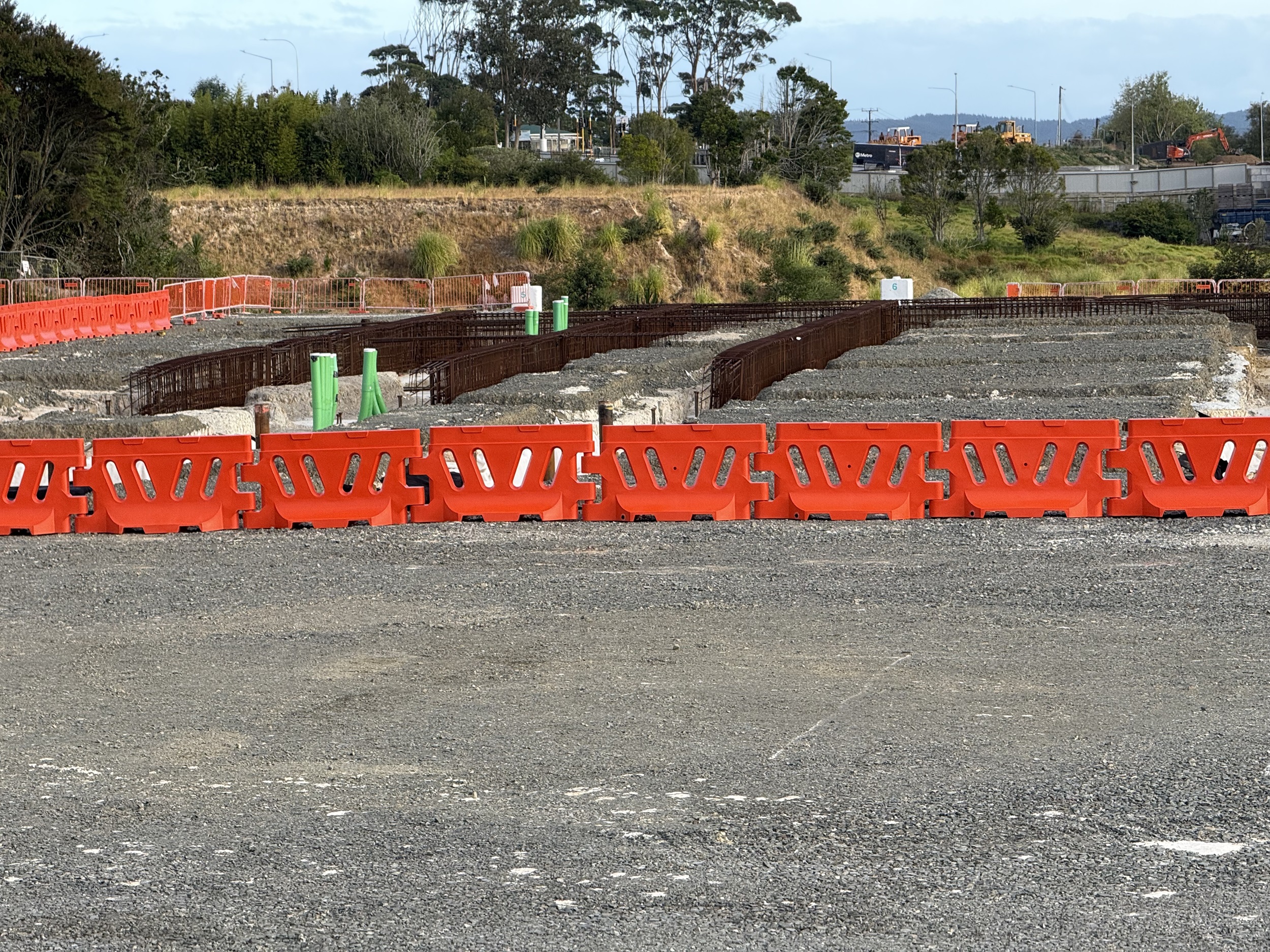 The AWS hyperscale data centre facility under construction at Westgate on February 6. Amazon says it will be finished by the end of this year – implying a much more accelerated construction timetable than nearby rivals. Photo / Chris Keall
