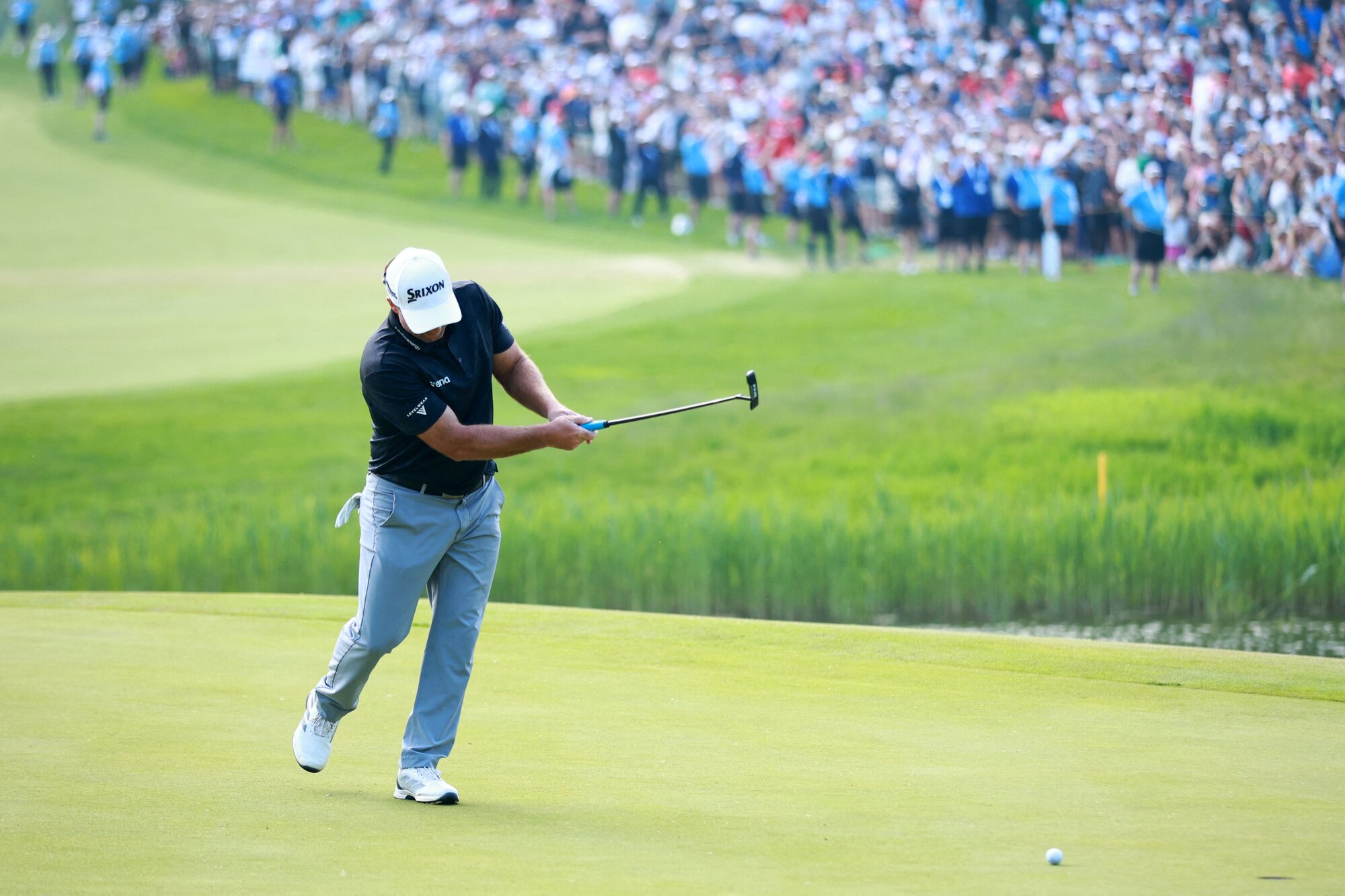 Ryan Fox reacts after leaving his putt to win short on the second playoff hole in the RBC Canadian Open. Photo / AFP