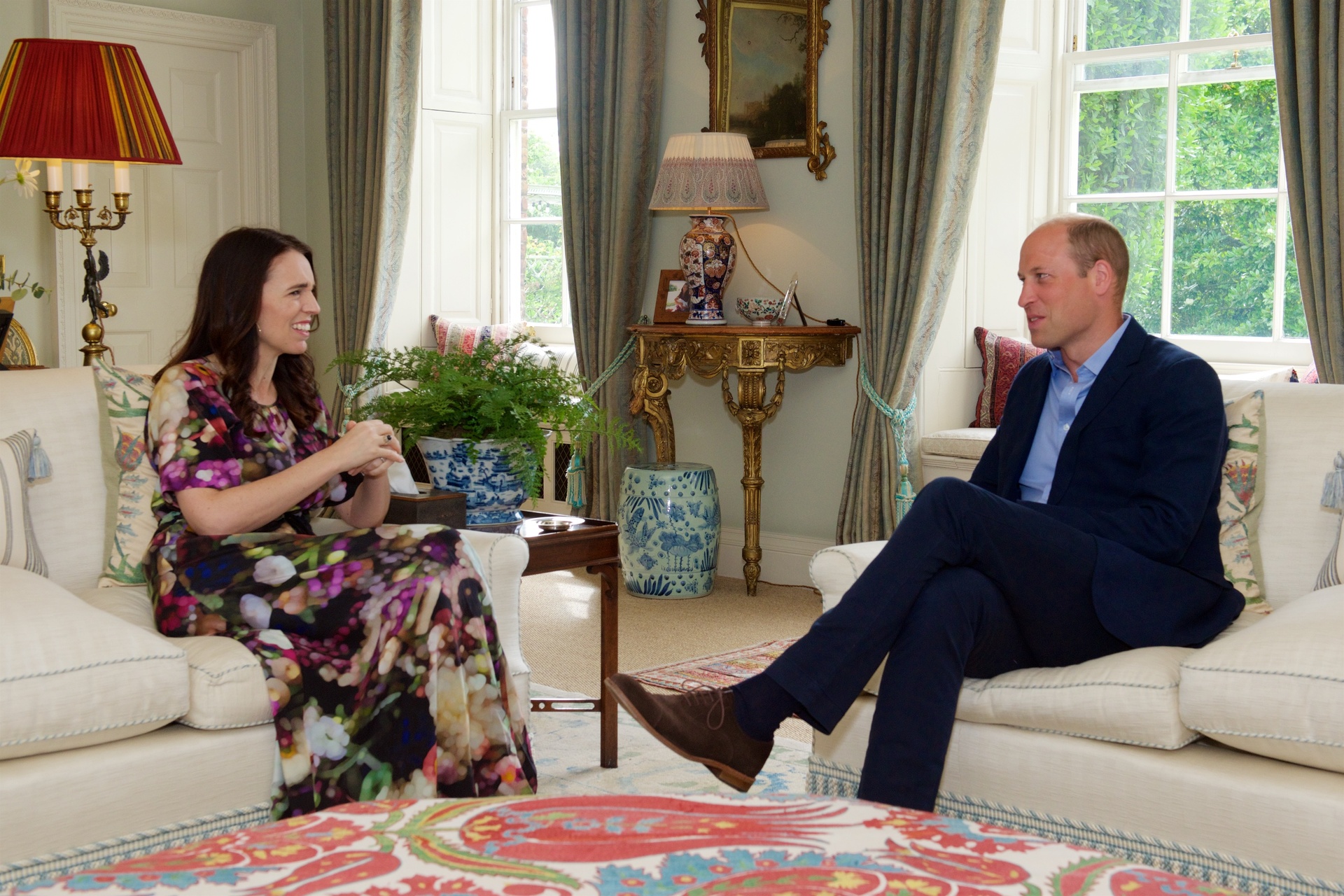 Prime Minister Jacinda Ardern met Prince William at Kensington Palace. Photo / Supplied