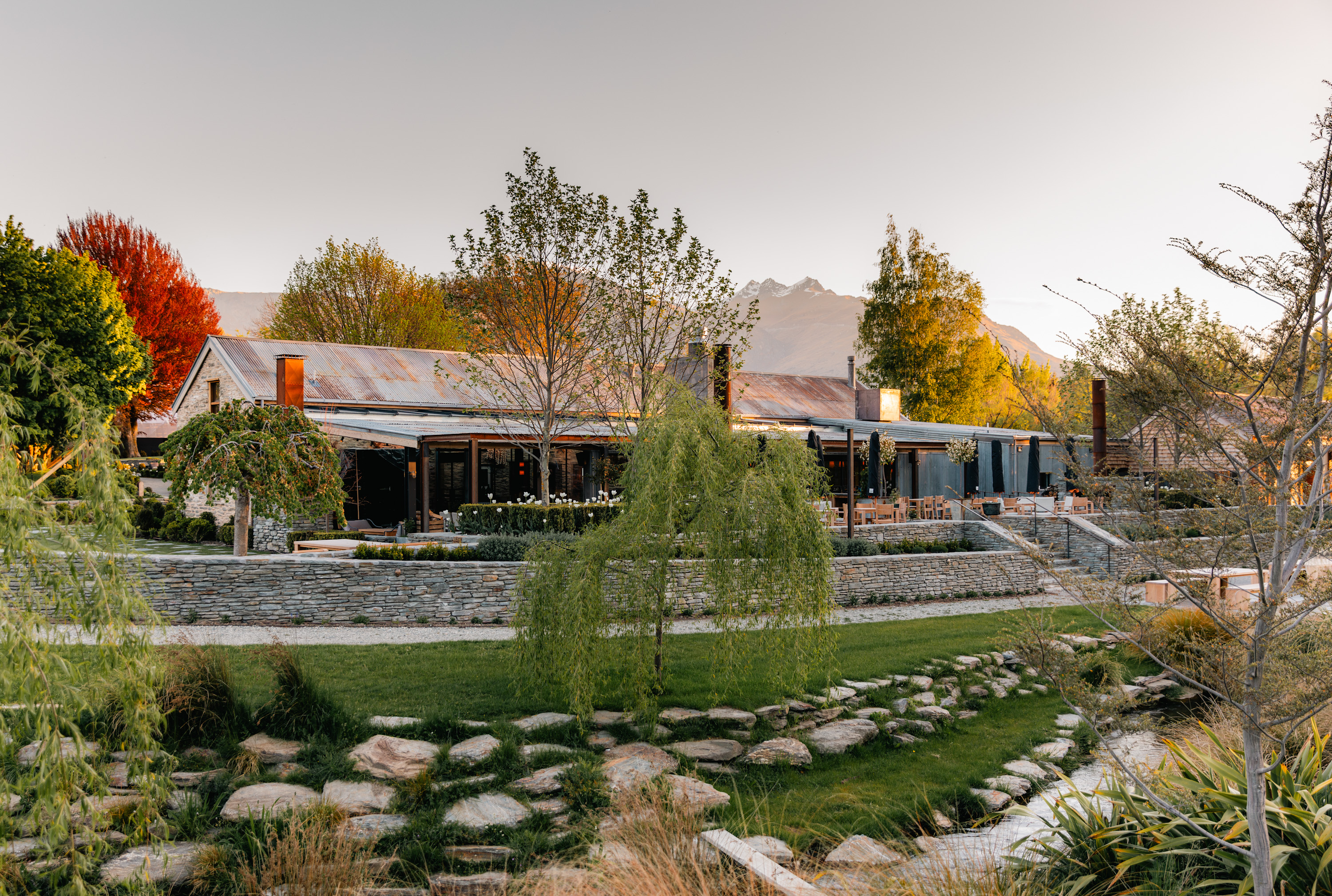 Ayrburn takes advantage of the 160-year-old farmland’s mature trees and historic buildings.