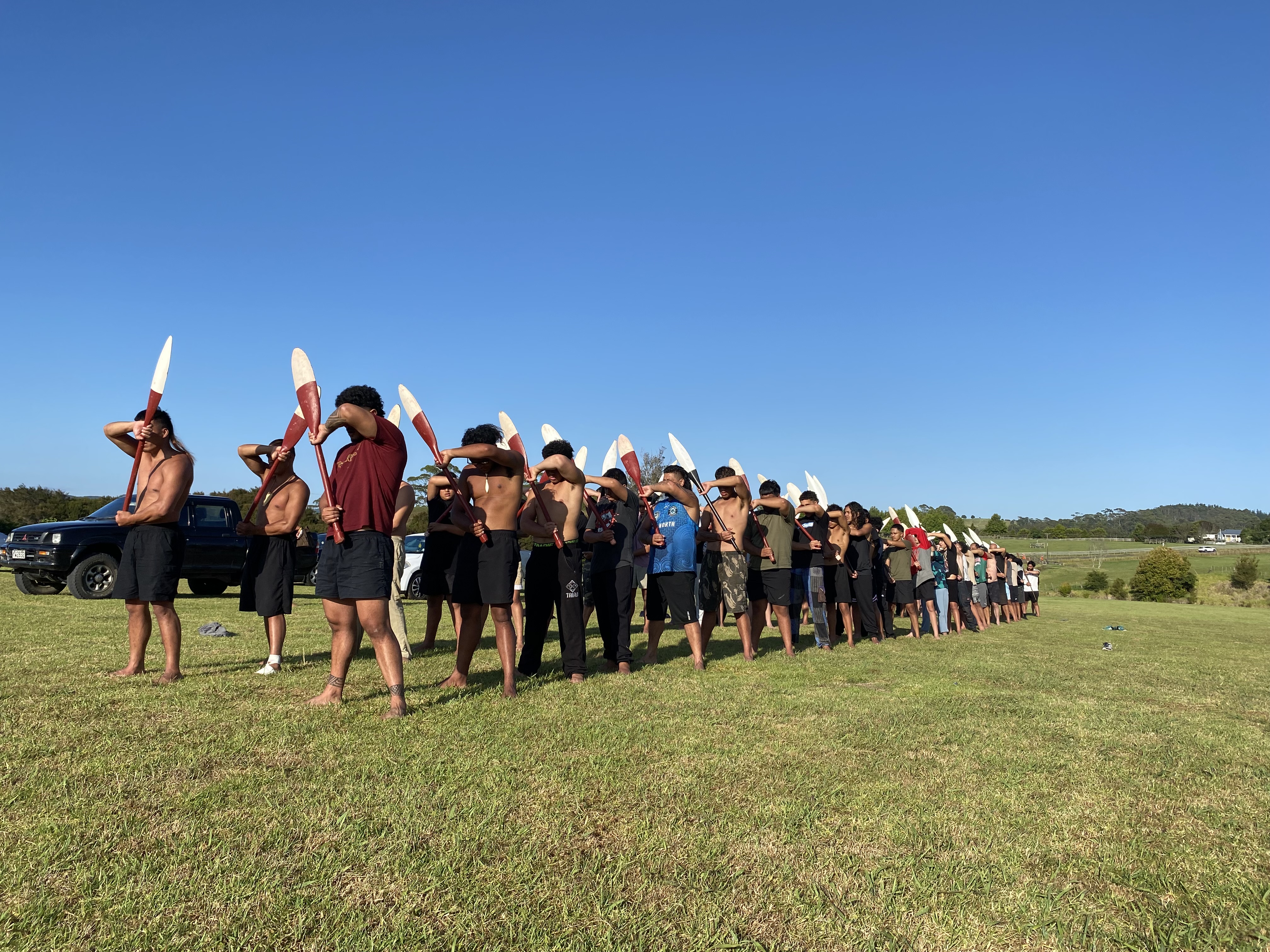 Kaihoe practise in the field. Photo / Julia Gabel