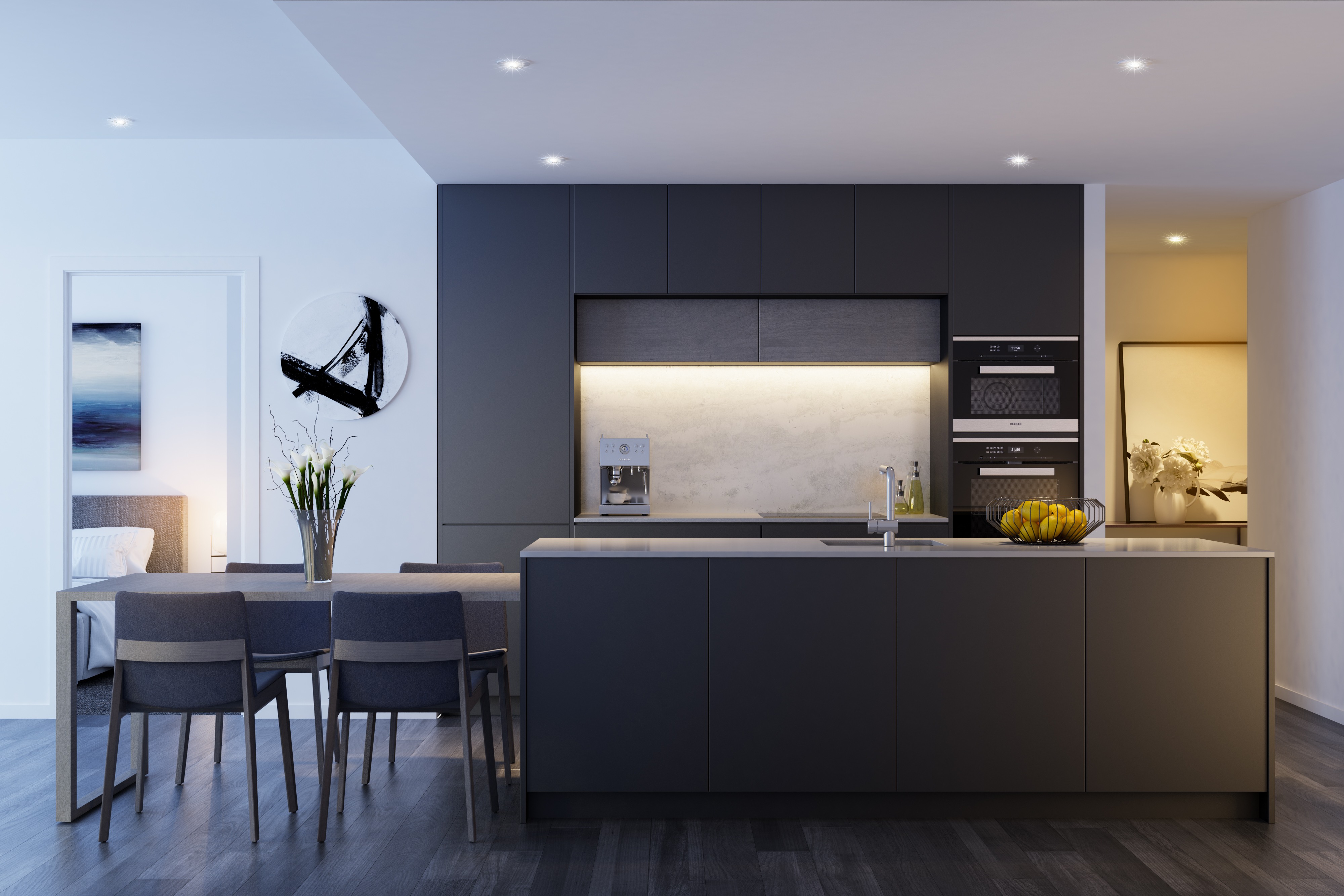 Kitchens like this, shown in marketing for the Loxley, have been built but never used.