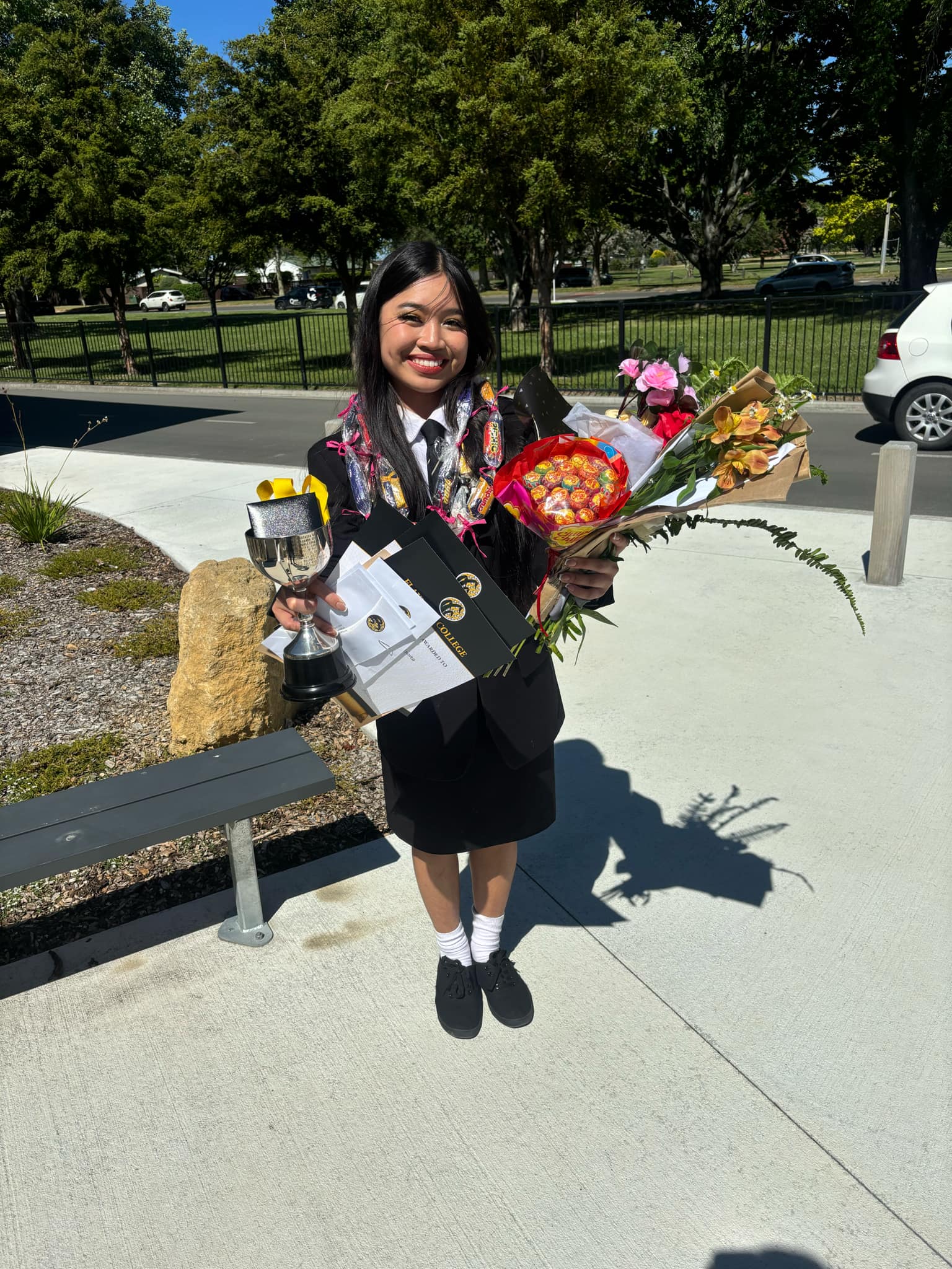 Naomi Sai, 18, was awarded dux at Hastings' Flaxmere College and a haka in recognition of her achievement has now gone viral worldwide. Photo / Naomi Sai