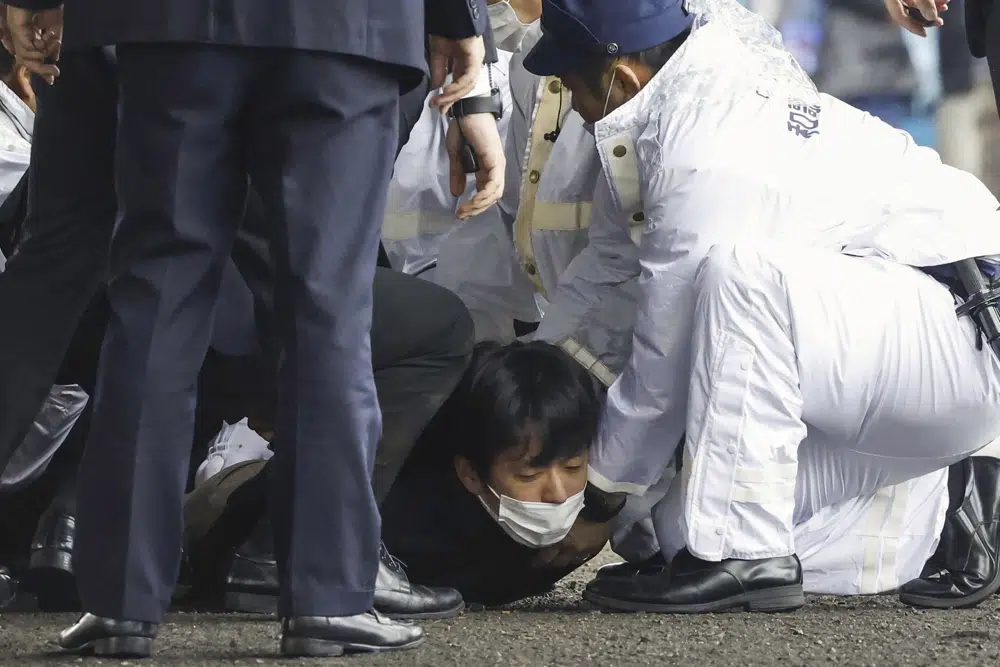 A loud explosion occurred at the western Japanese port of Saikazaki during Prime Minister Fumio Kishida’s visit, but there were no injuries. Photo / AP