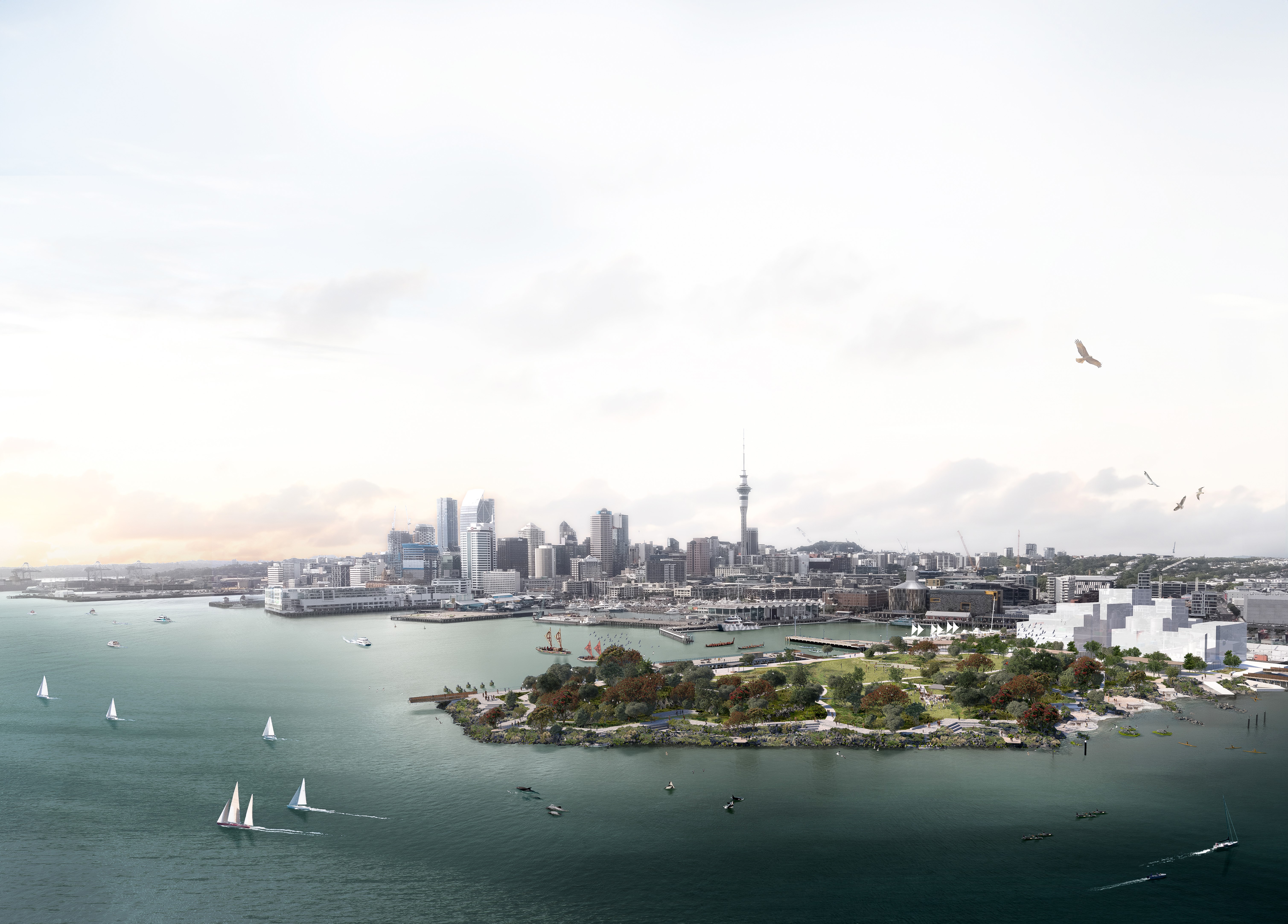 Artist's impression of the new plans for a park at Wynyard Point.