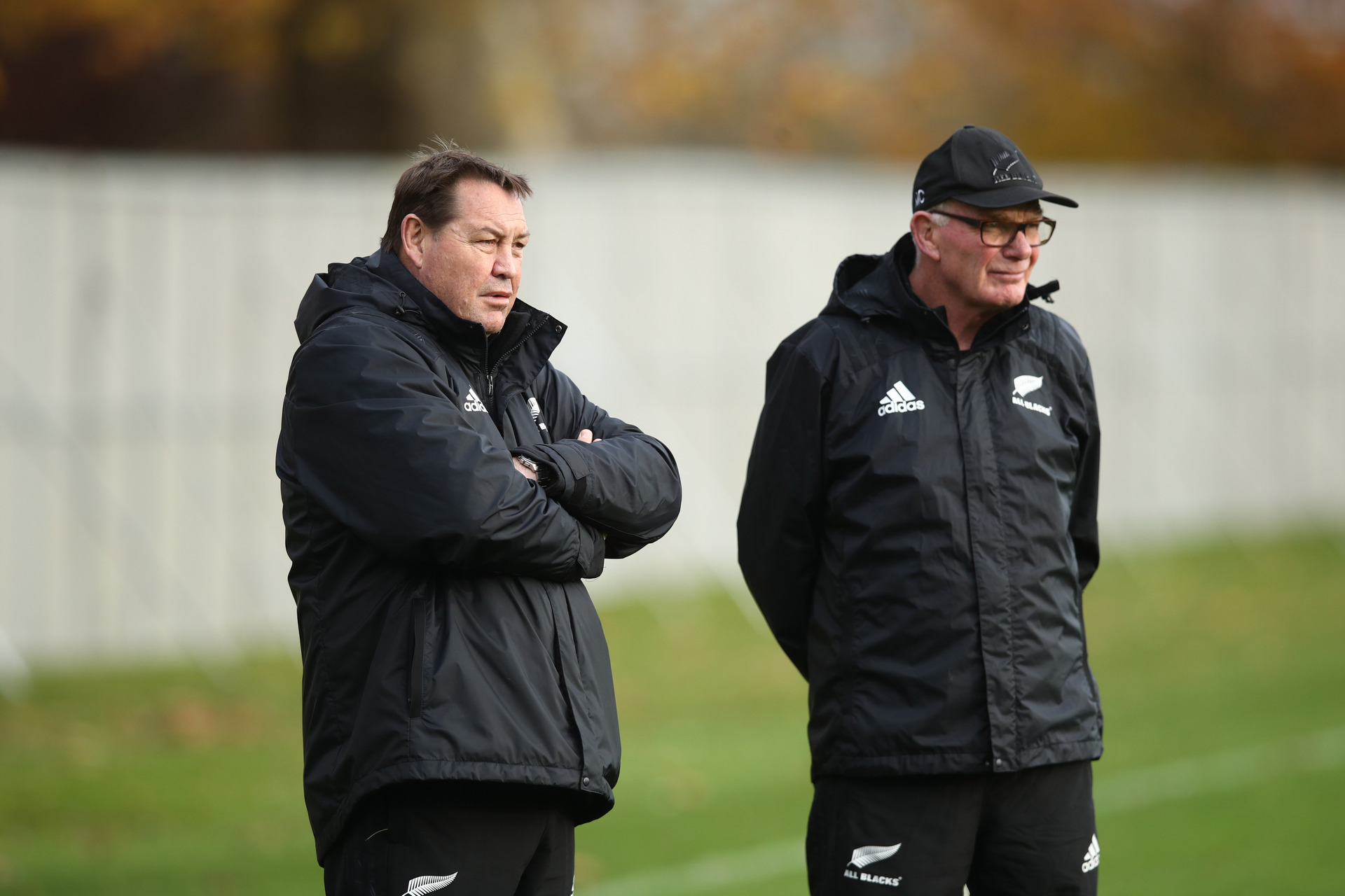 All Black coach Steve Hansen and Mike Cron, right. Photo /Getty