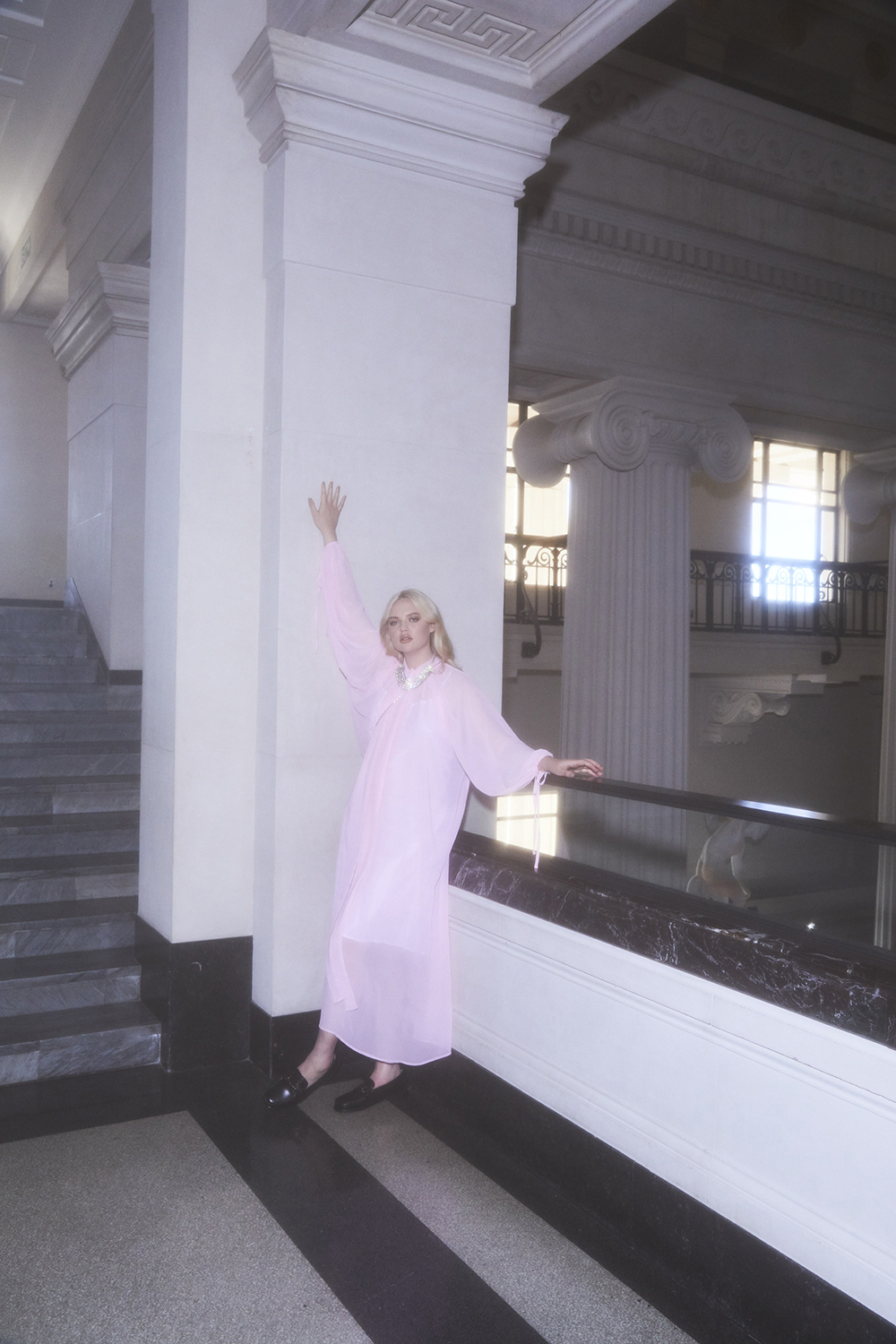 Layplan dress, Jing He bag, Love and Object vintage necklace, Sebago loafers. Photo / Mara Sommer