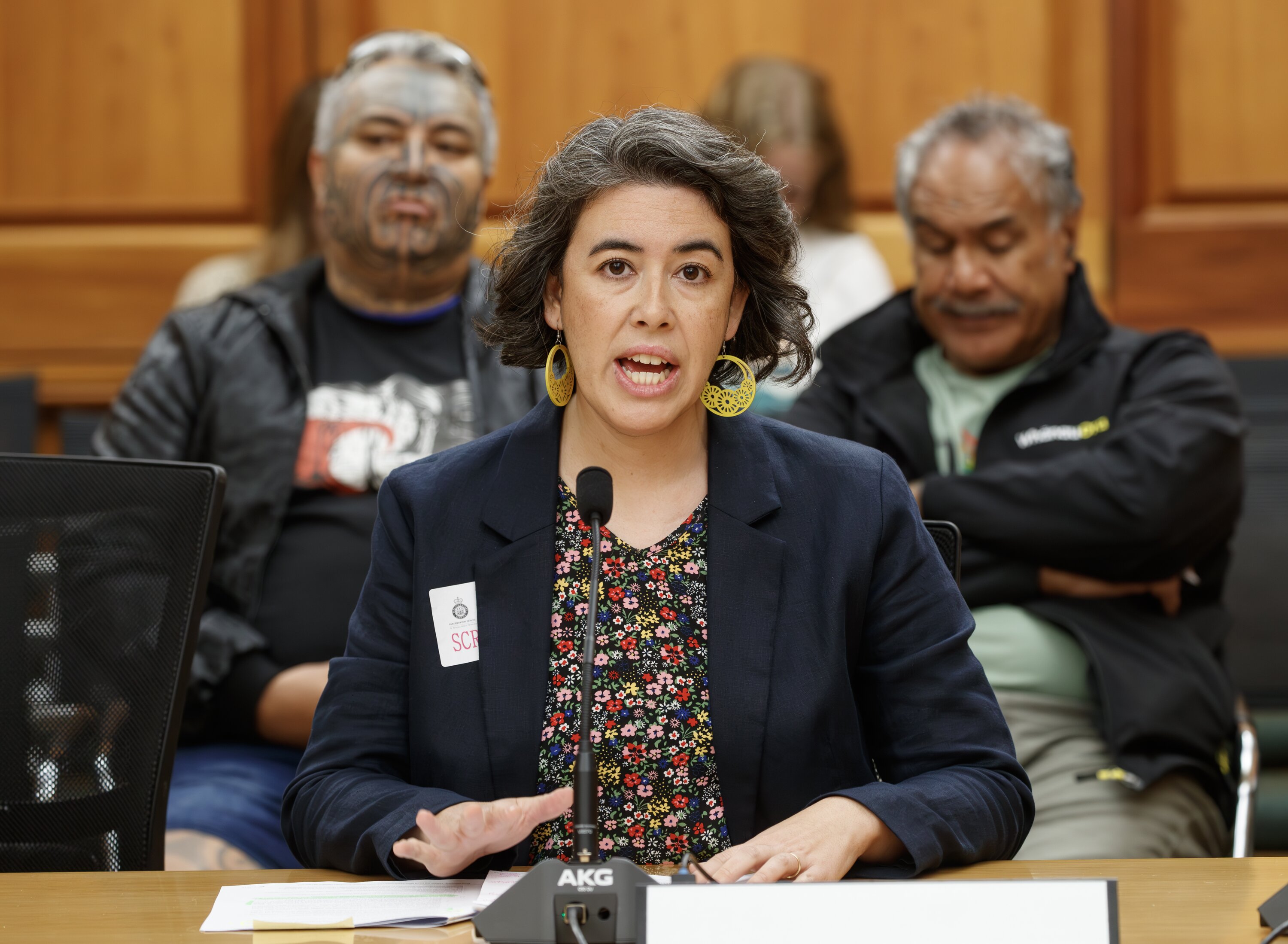 Chief Children’s Commissioner Dr Claire Achmad during her submission on the Gangs Legislation Amendment Bill during the justice select committee. Photo / Mark Mitchell  
