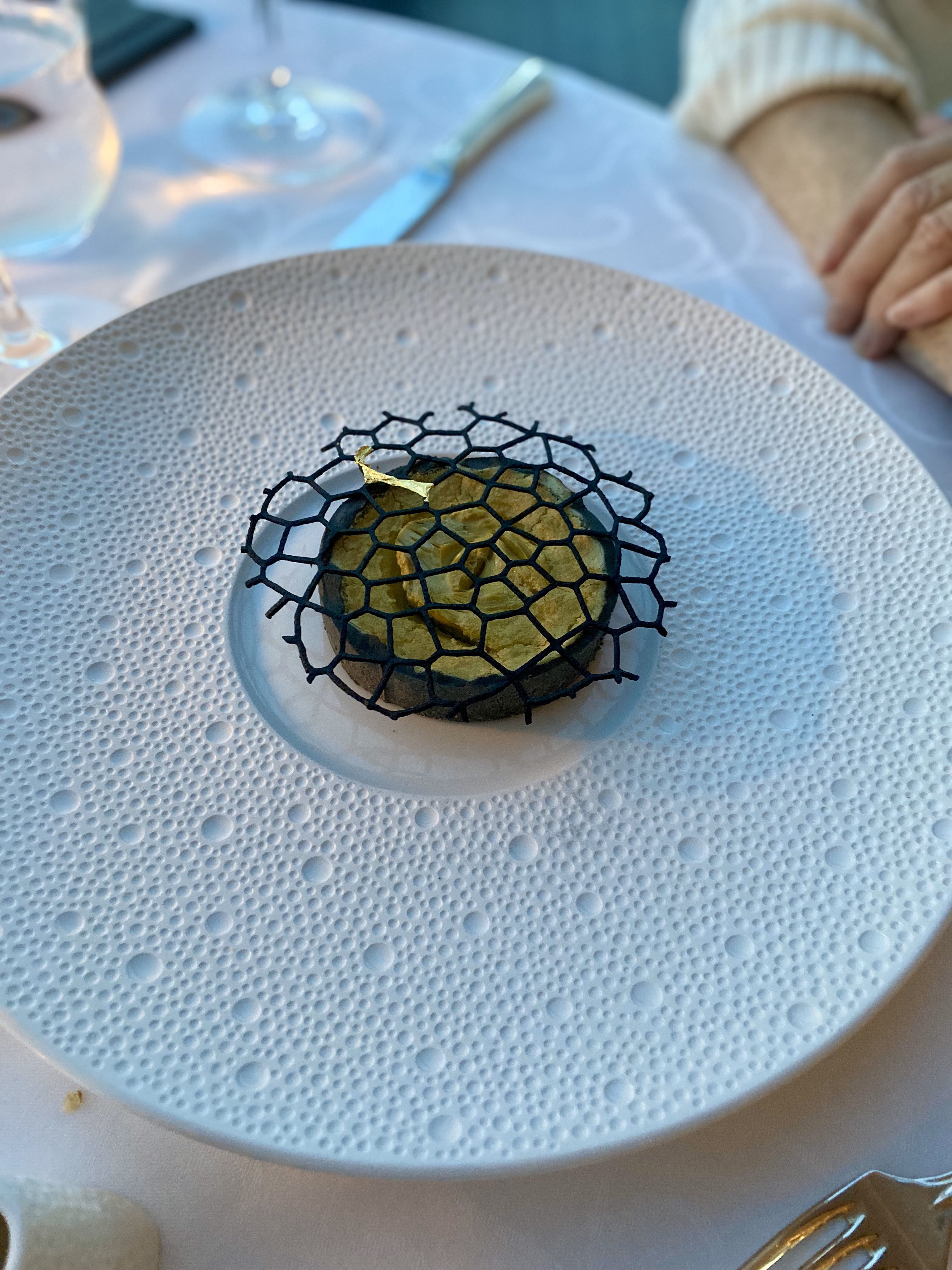 The artichoke tart with black truffle frangipane from Chartreuse. Photo / Johanna Thornton