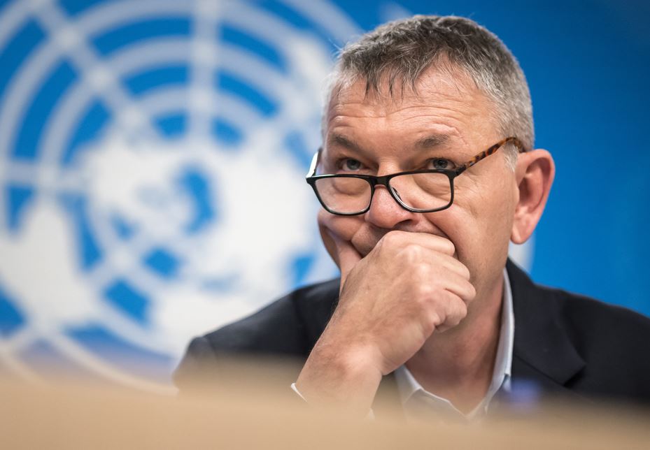 UNRWA Commissioner General Philippe Lazzarini looks on during a press conference on the situation in Gaza at the United Nations offices in Geneva, on April 30, 2024. Photo / AFP