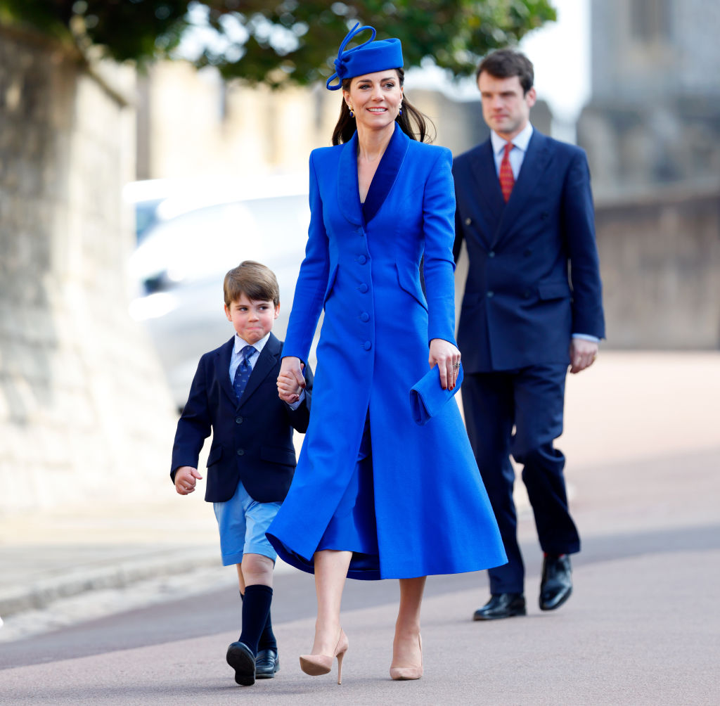 Prince Louis of Wales and Catherine, Princess of Wales attend the traditional Easter Sunday Mattins Service at St George's Chapel in Windsor. Photo / Getty Images