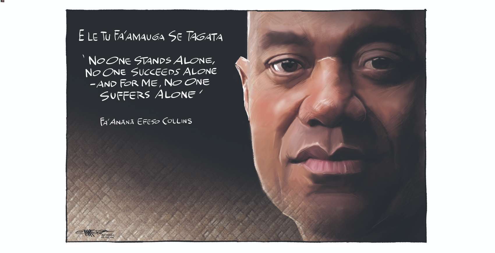 A tribute to a son of Samoa: Fa'anānā Efeso Collins. Image / Rod Emmerson
