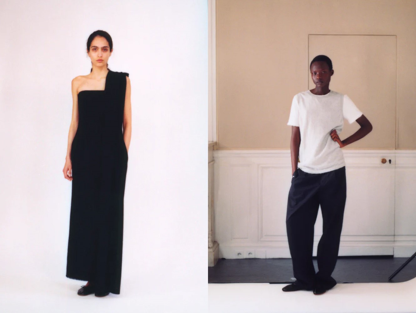Look 15 and look 12 from The Row's summer 2025 collection. Photo / The Row