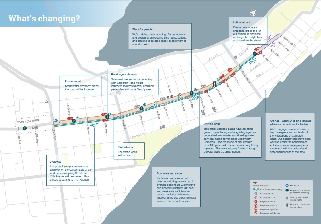 Plans for the futureproofing Cameron Rd project have been revealed. Photo / Supplied