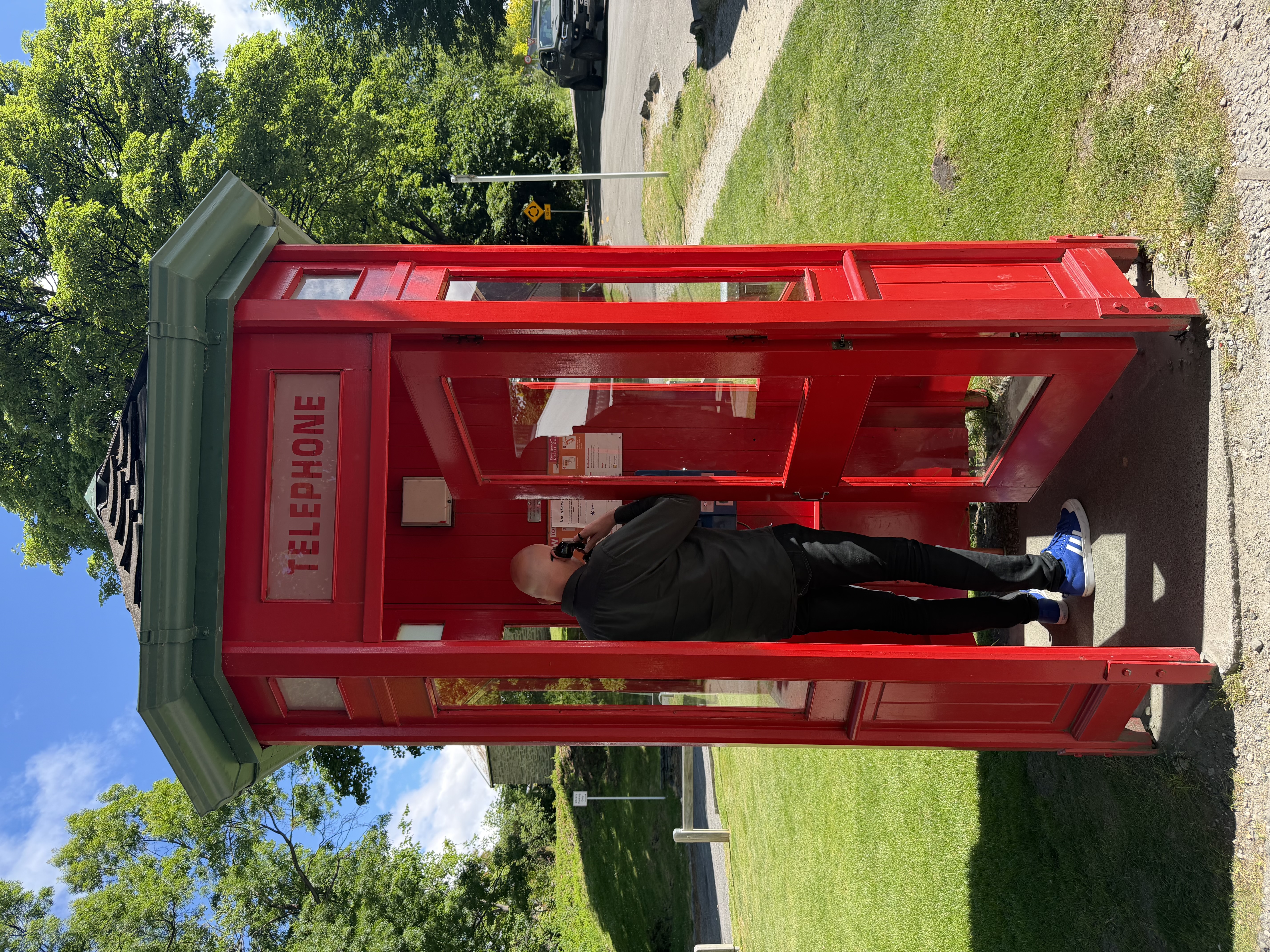 One of Arrowtown's (still functioning) red telephone boxes.