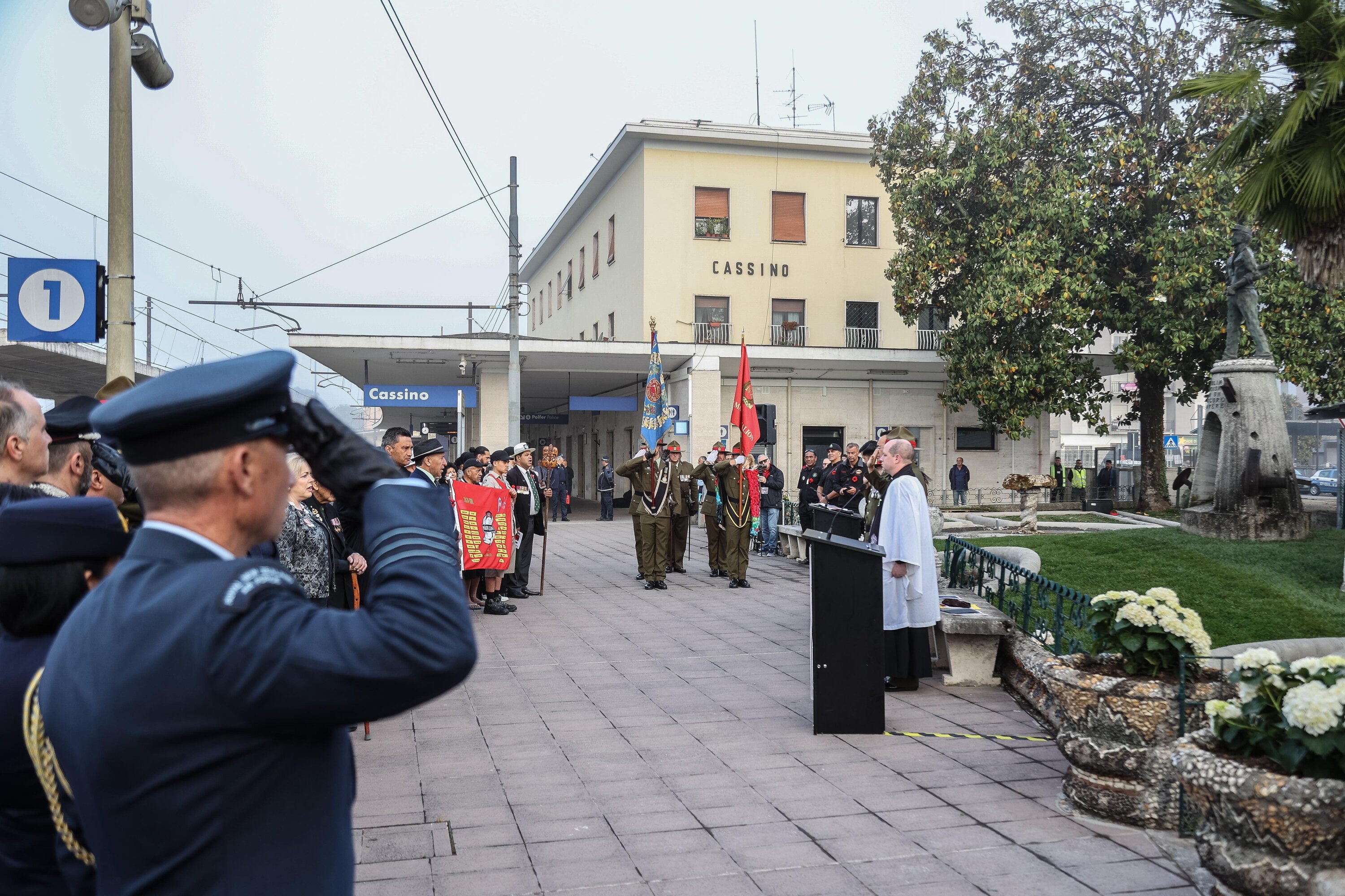 The New Zealand Defence Force Māori Cultural Element welcomed the official party to the New Zealand National Commemorative Service at the Cassino War Cemetery. Photo / New Zealand Defence Force