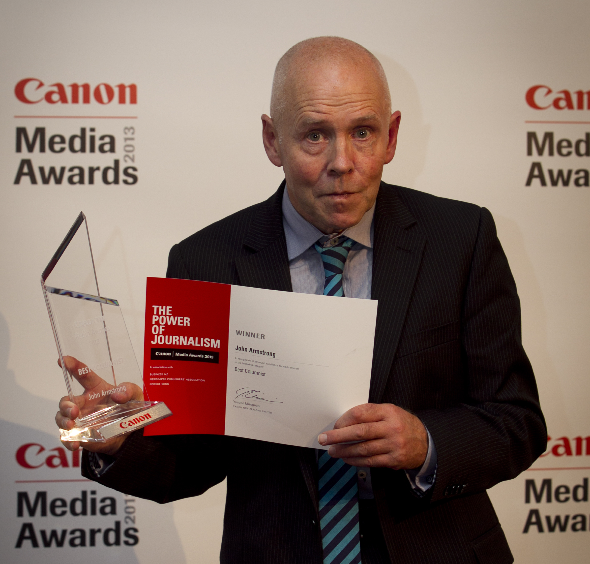 Herald political correspondent John Armstrong is bowing out with a number of awards, including Best Columnist at the 2013 Canon Media Awards. Photo / File