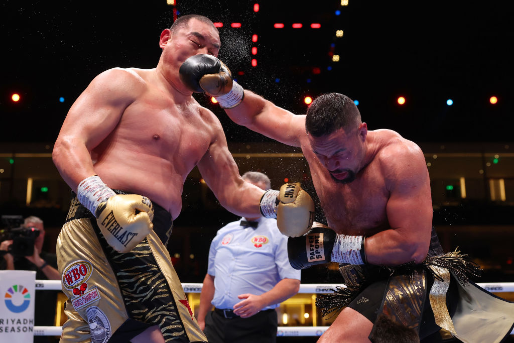 Parker's boxing IQ was on full display against Zhilei Zhang. Photo / Getty Images