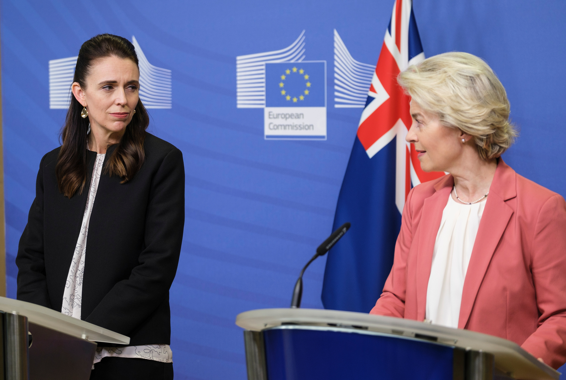 Jacinda Ardern concluded negotiations on a Free Trade Agreement with European Union commission president Ursula von der Leyen. Photo / Getty Images