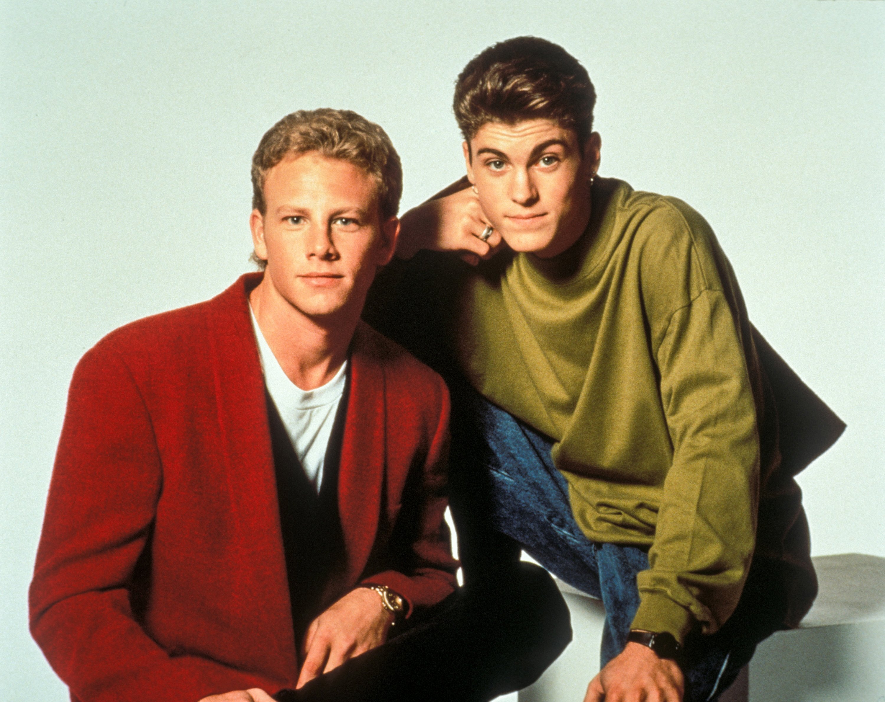 Ian Ziering as Steve Sanders and Brian Austin Green as David Silver in Beverly Hills 90210.