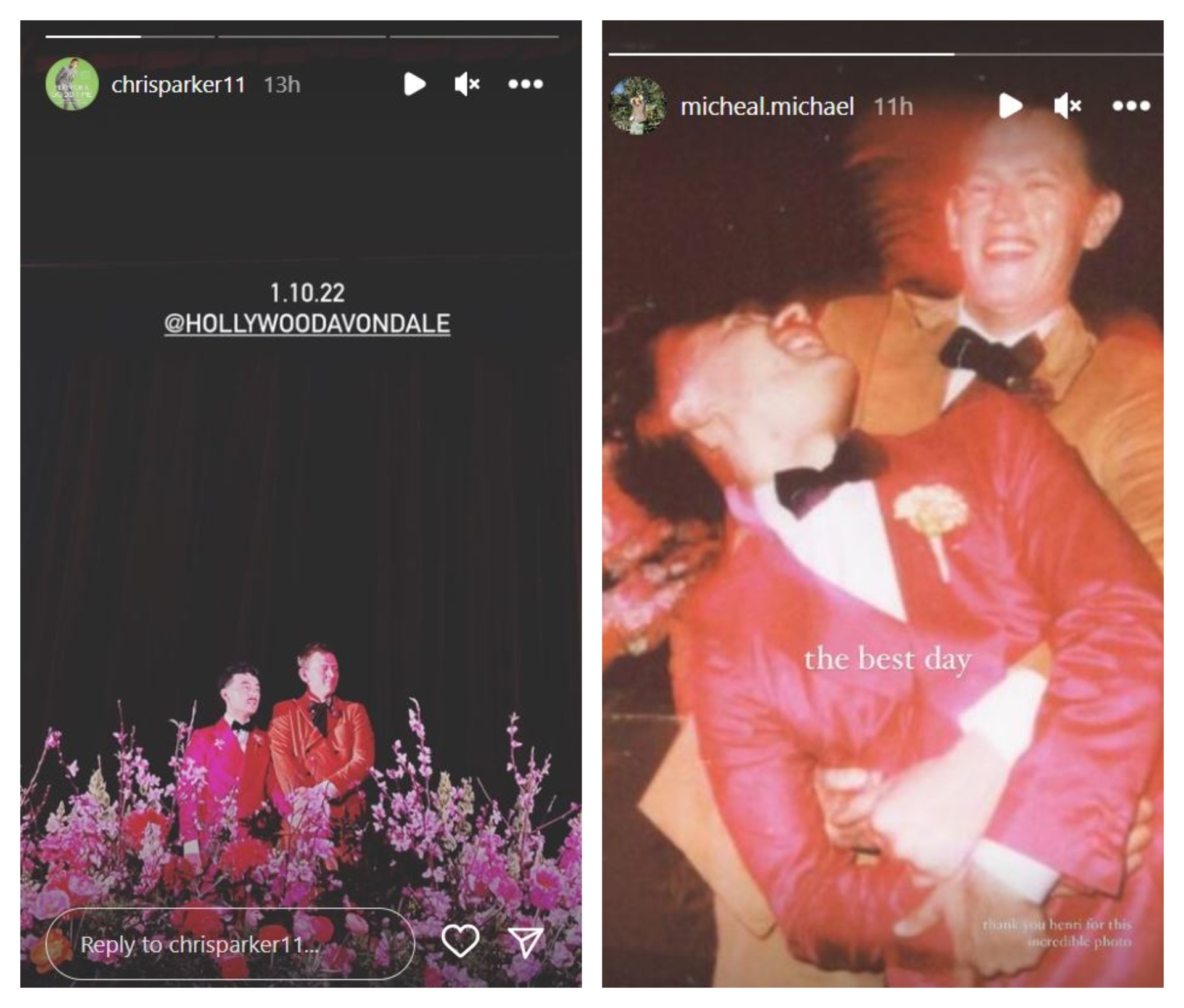 Chris Parker and Micheal McCabe were married at the weekend. Photos / Instagram