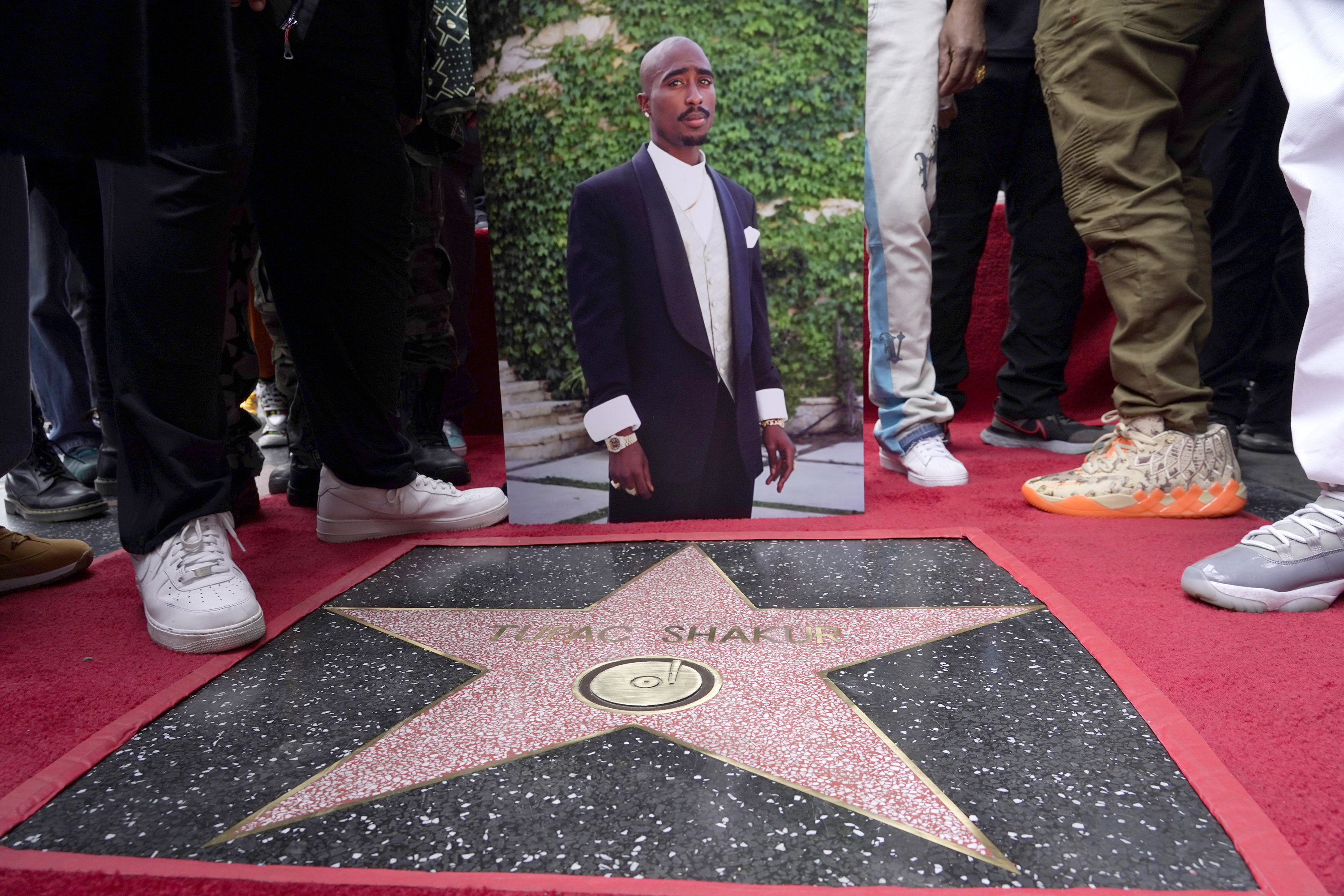 Late rapper/actor Tupac Shakur has been honoured in the Hollywood Walk of Fame. Photo / AP