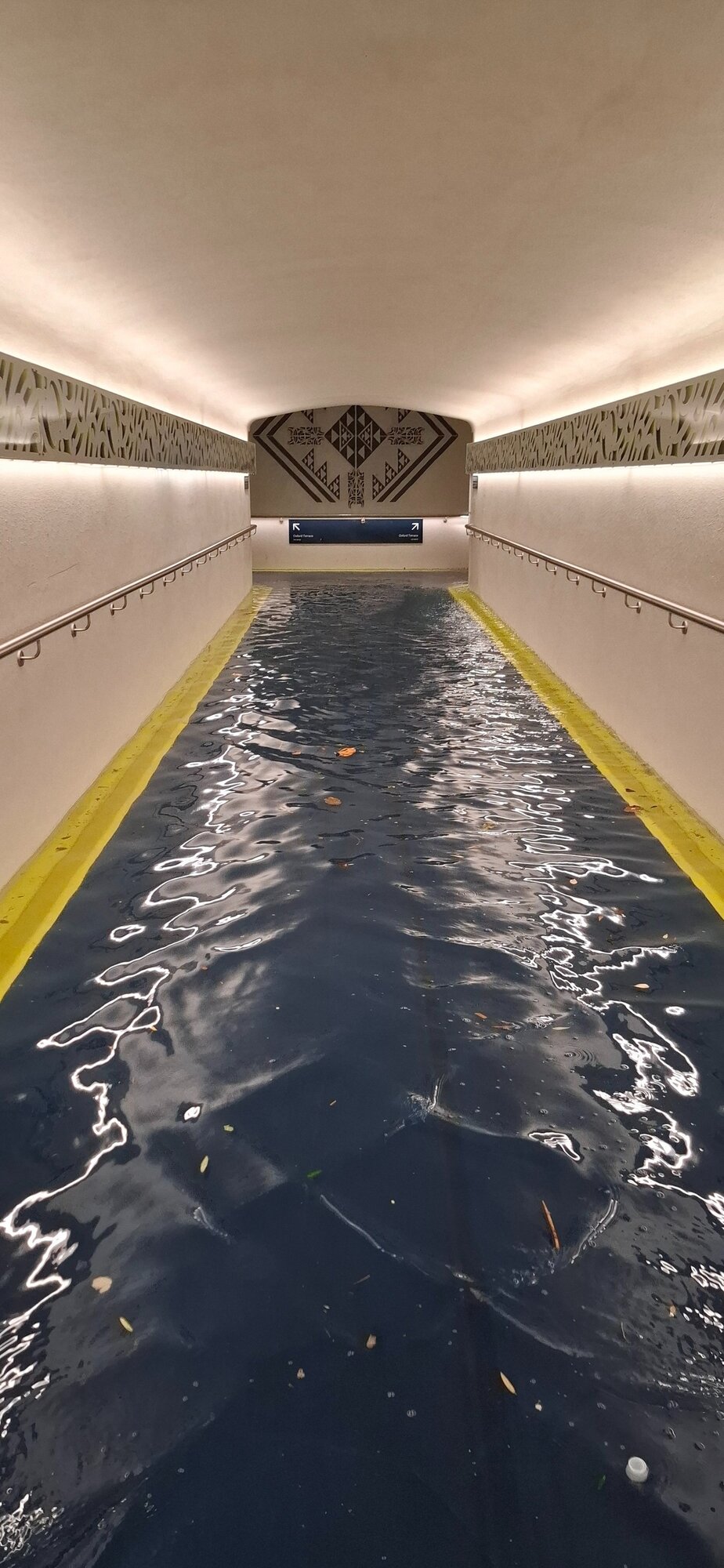  A pedestrian tunnel at Naenae Train Station in Lower Hutt was flooded this morning during wild weather. Photo / Kirk Hodgson
