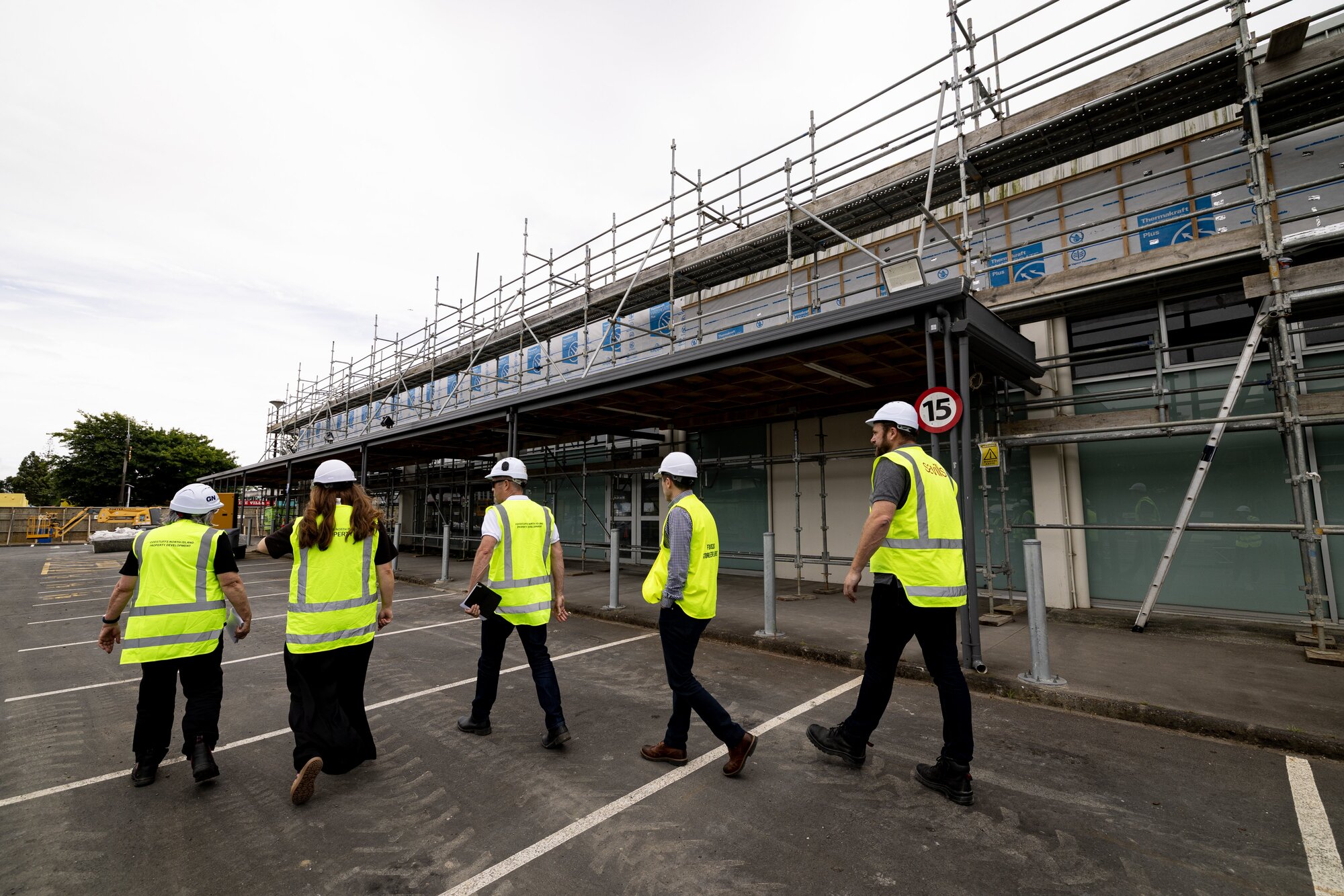 The construction site tour of New World Te Atatū last Friday. Photo / Dean Purcell