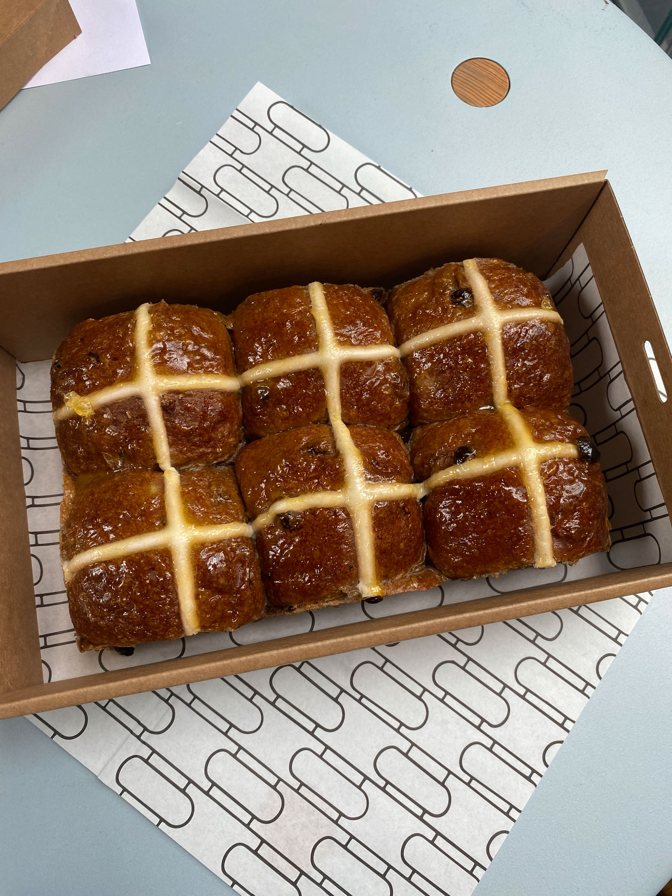 Knead On Benson hot cross buns. 