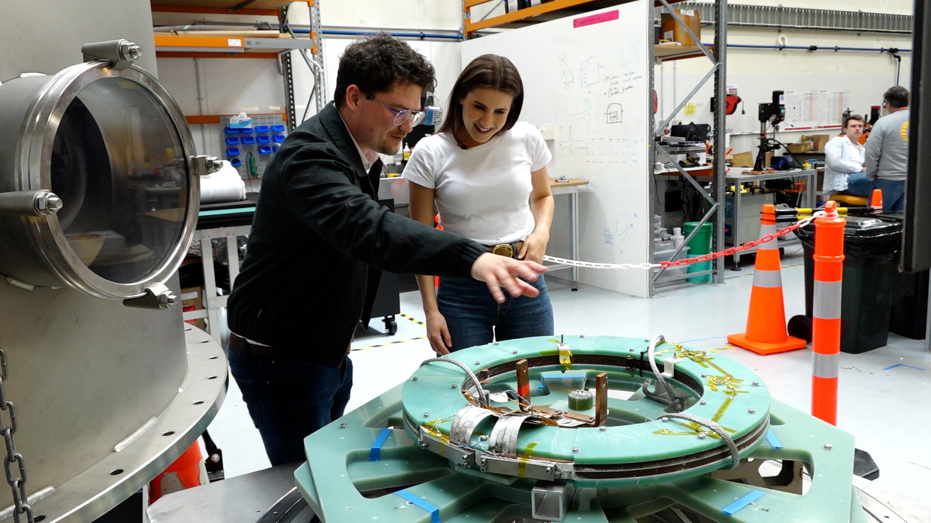 OpenStar Technologies founder and CEO Ratu Mataira shows Markets with Madison one of the magnets it developed for its nuclear fusion experiment.