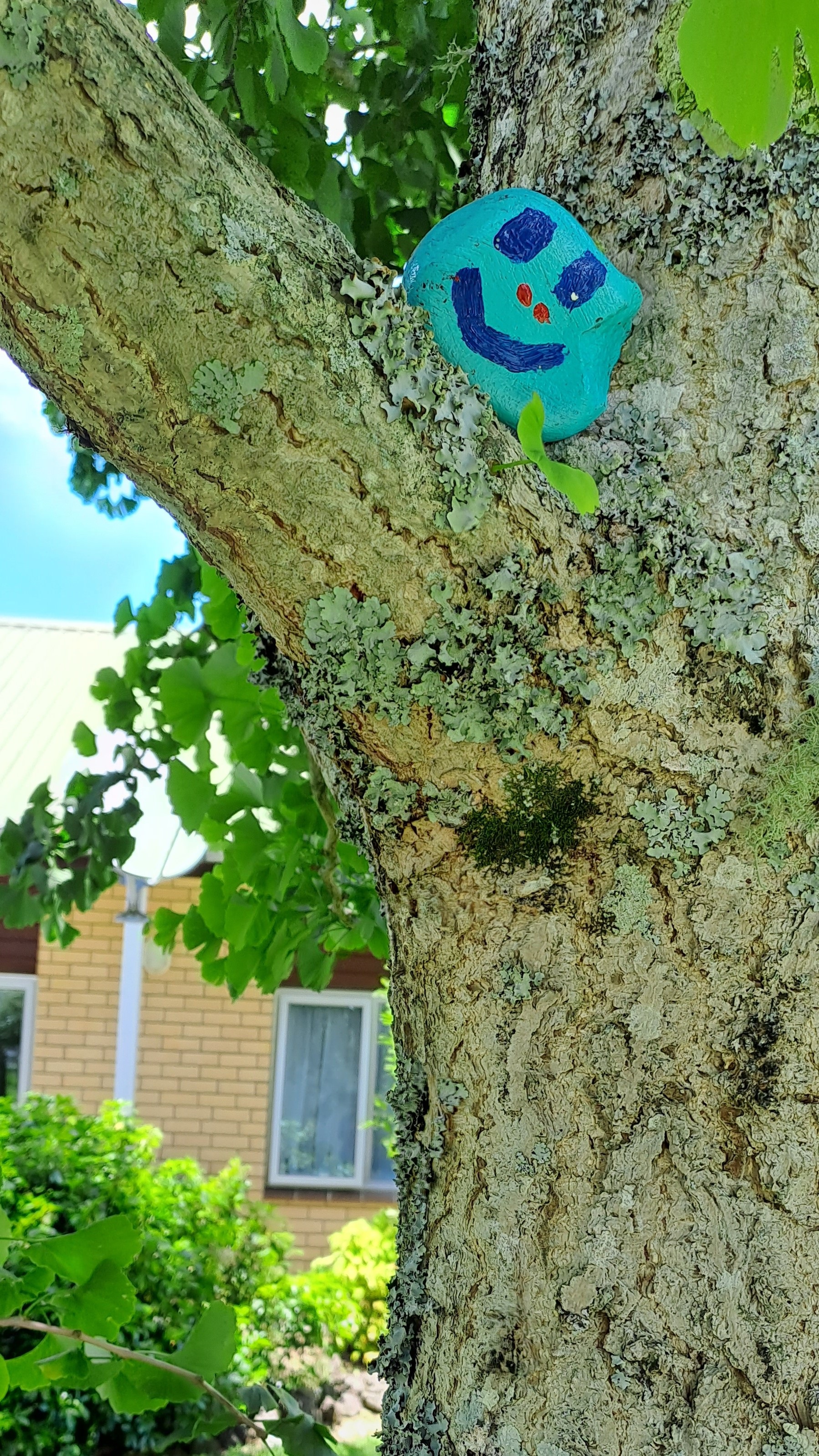 One of the painted rocks hidden in the Kerikeri Retirement Village garden. Photo / Due North