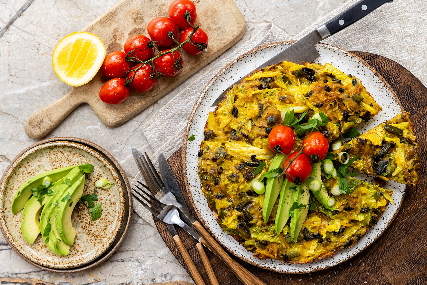 This savoury breakfast is full of moreish pan-fried vegetables. Photo / Babiche Martens