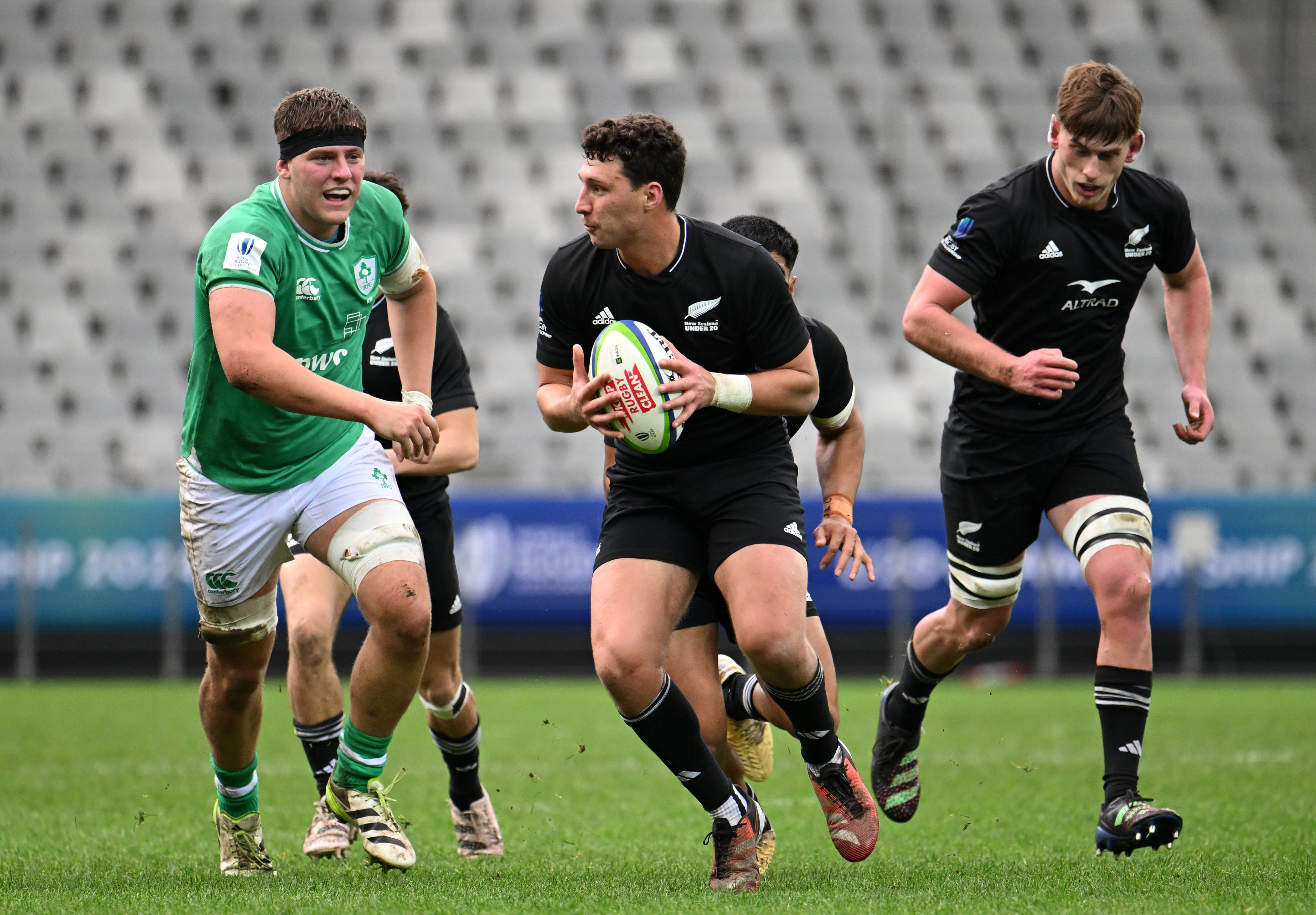 Cooper Grant in action for New Zealand during the 2024 World Rugby Under-20 Championship. Photo / Photosport
