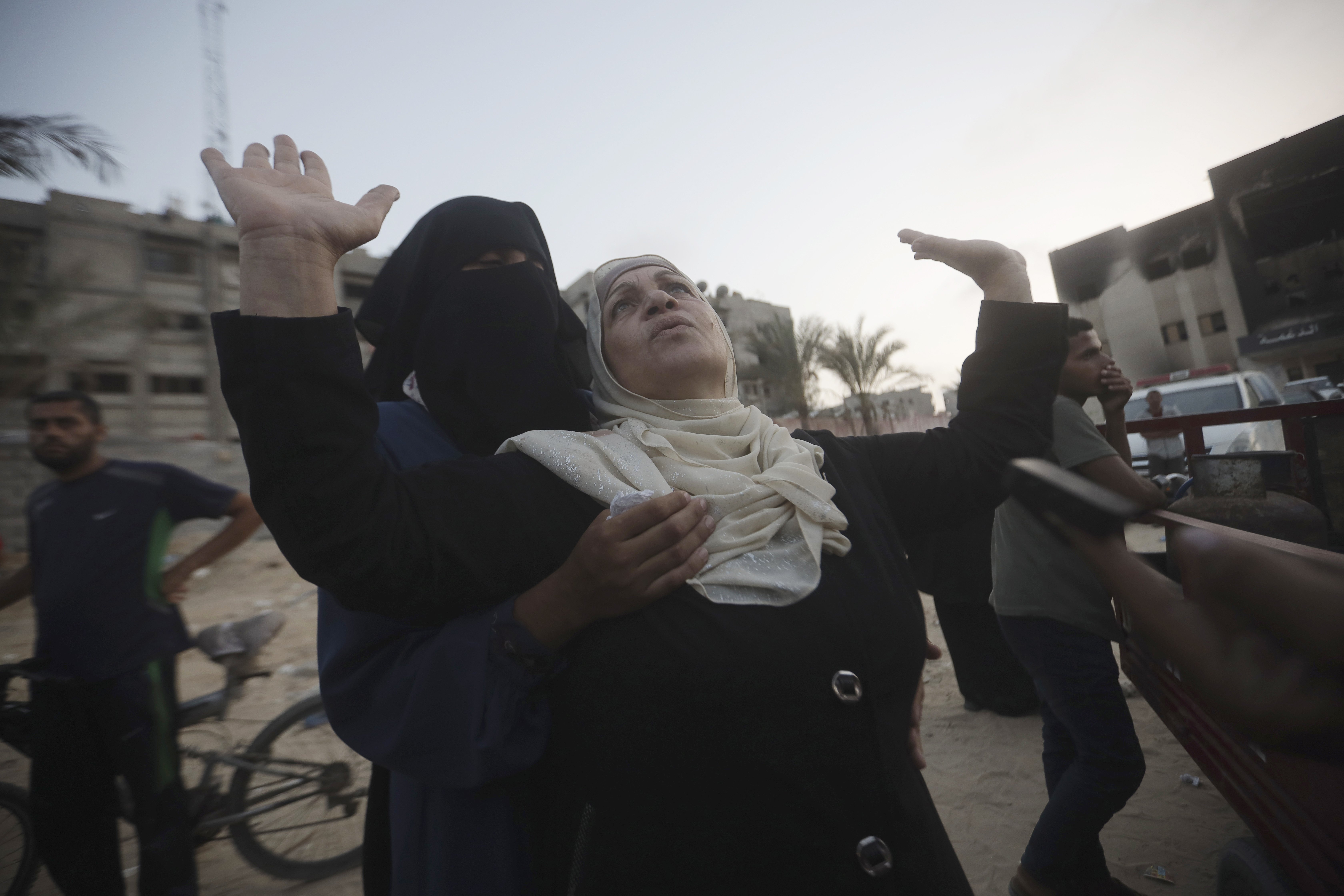 Palestinian women mourn loved ones killed by Israeli bombardment, with the toll climbing after fresh attacks near Gaza’s southern city of Rafah. Photo / AP