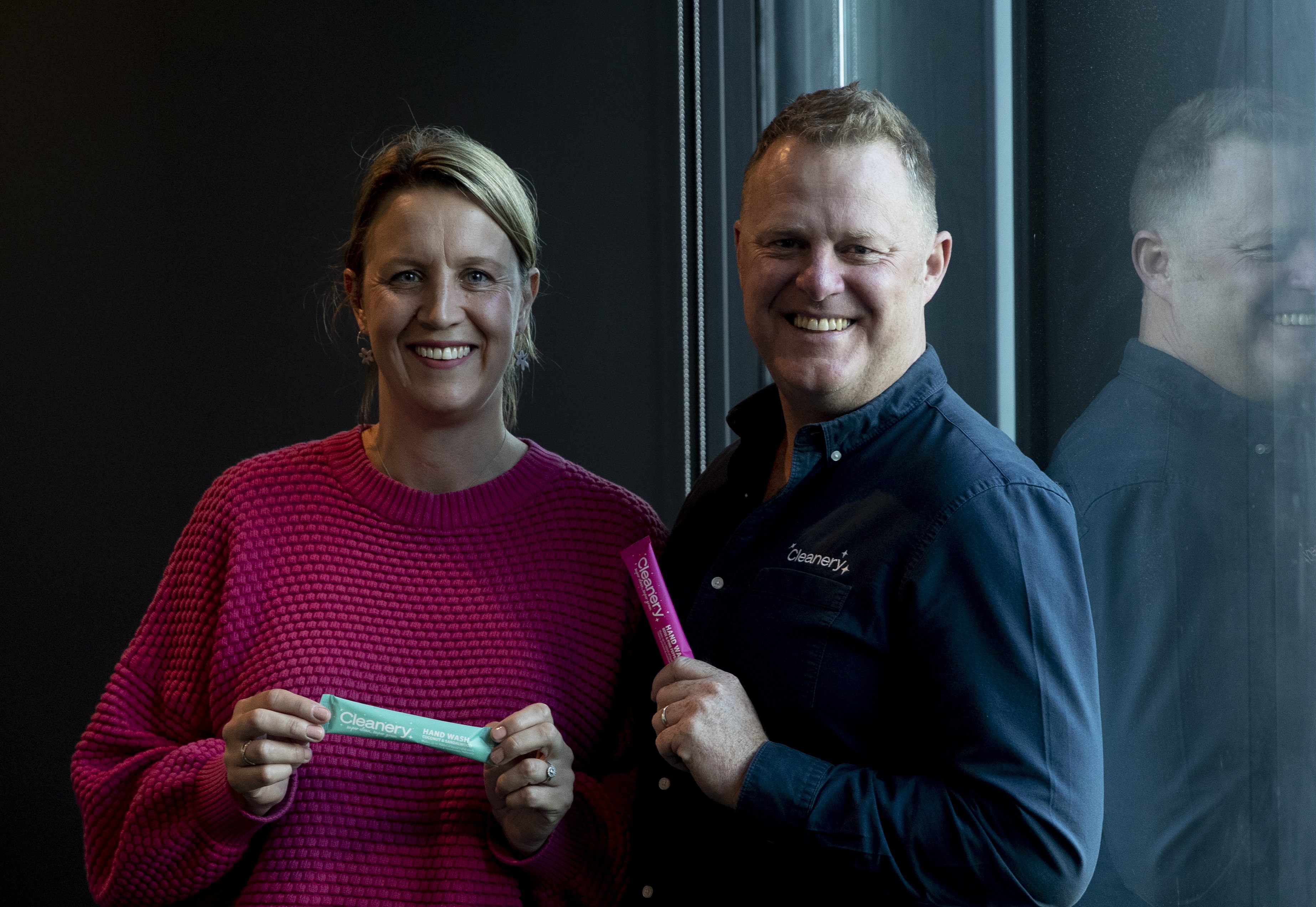 Cleanery co-founders Ellie Brade, who has a mar-comms and journalism background, and Mark Sorensen - a former Callaghan Innovation investment manager, who earlier worked for NZTE. Photo / Dean Purcell