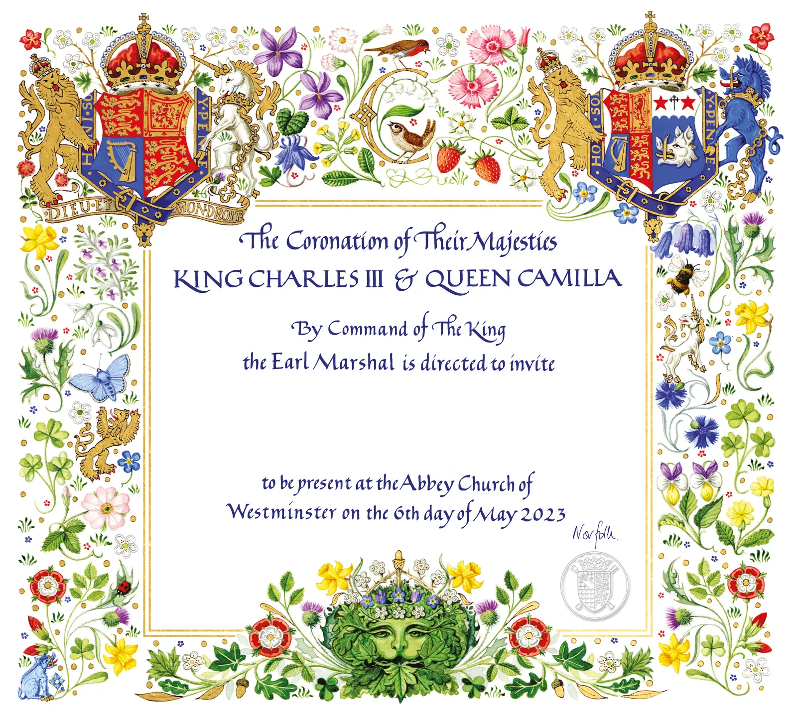 The official Coronation invitation. Photo / Buckingham Palace