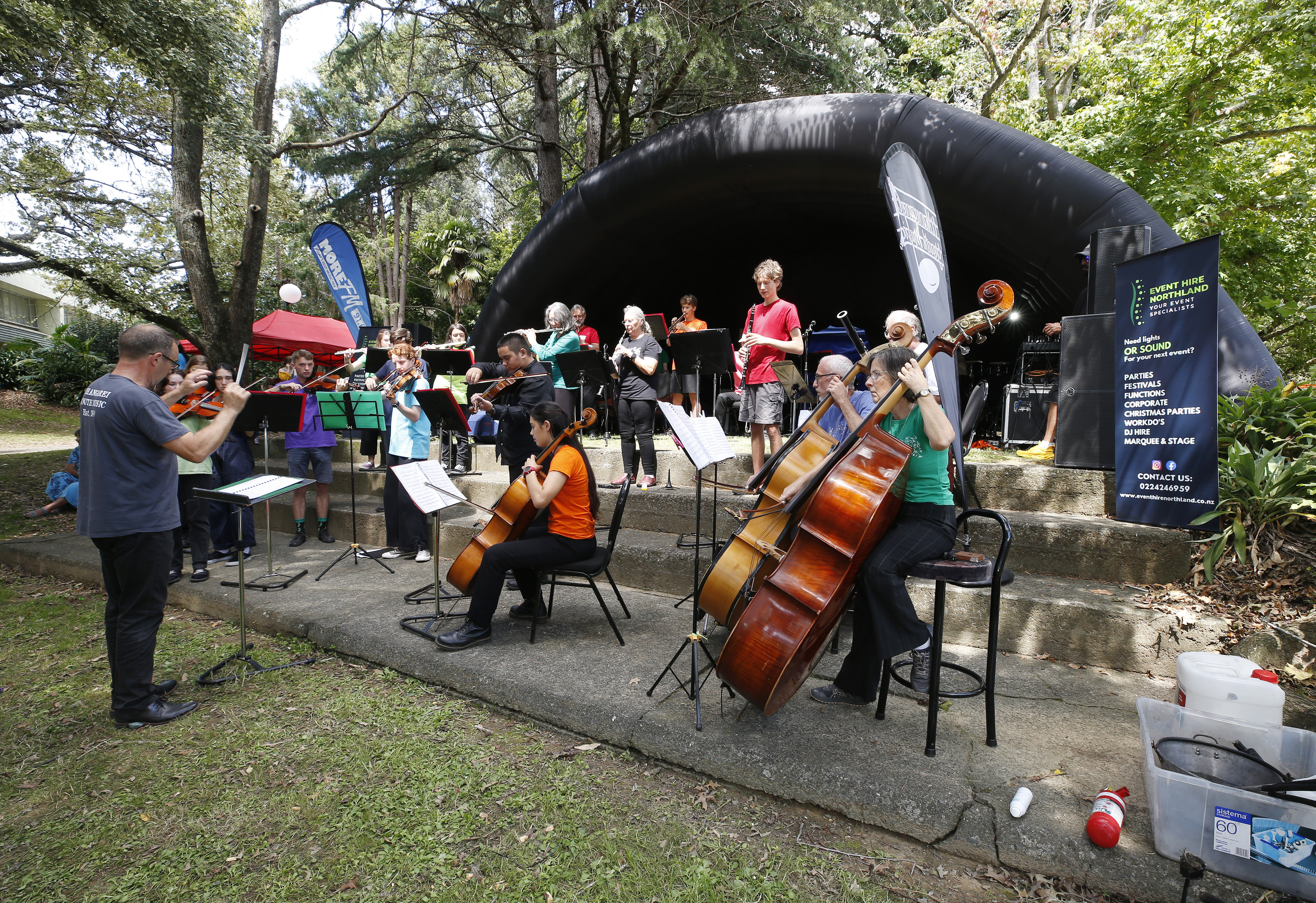 Musicians entertain the crowds at ArtBeat on Saturday.